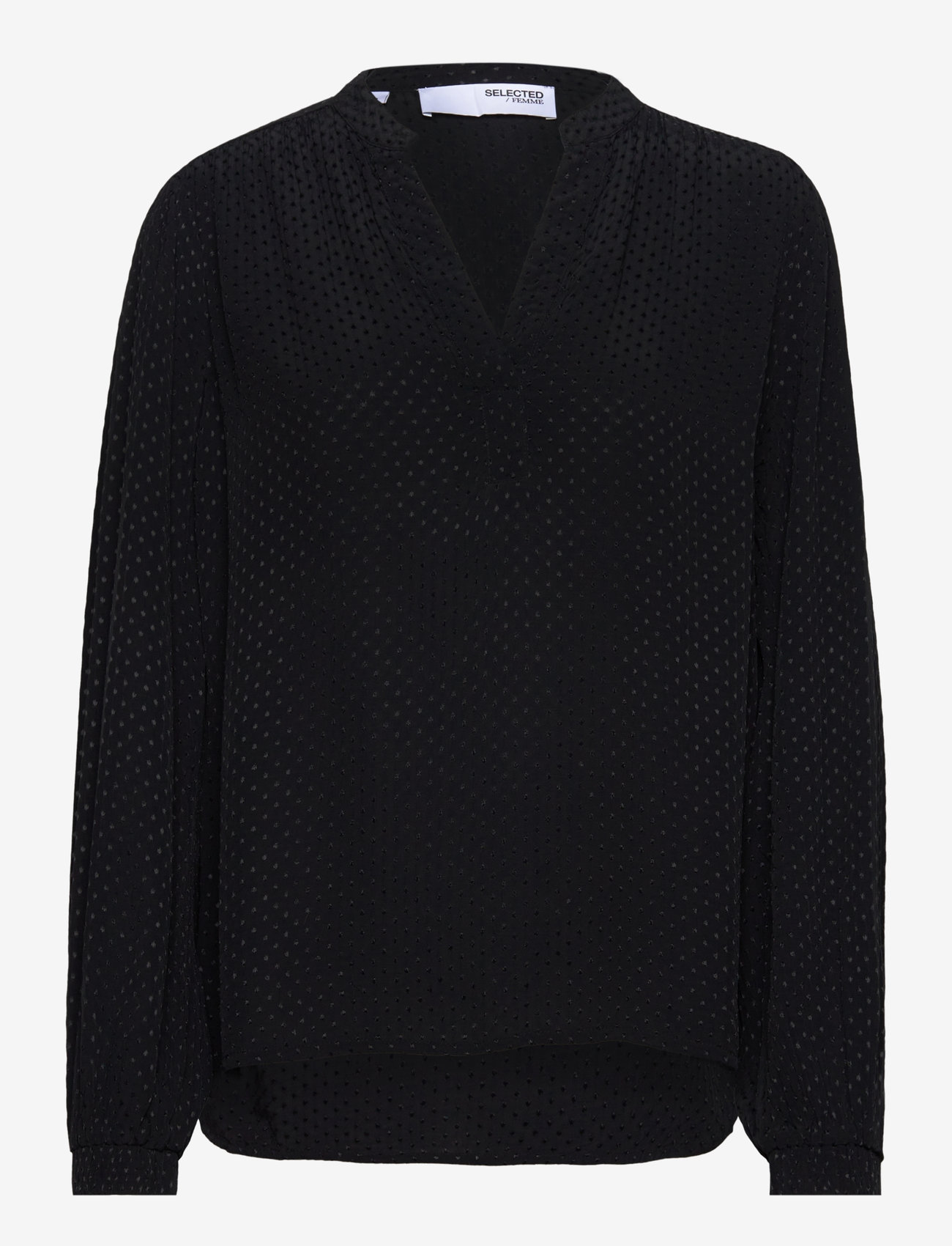 Selected - SLFFRAYA LS TOP B - pikkade varrukatega pluusid - black - 0