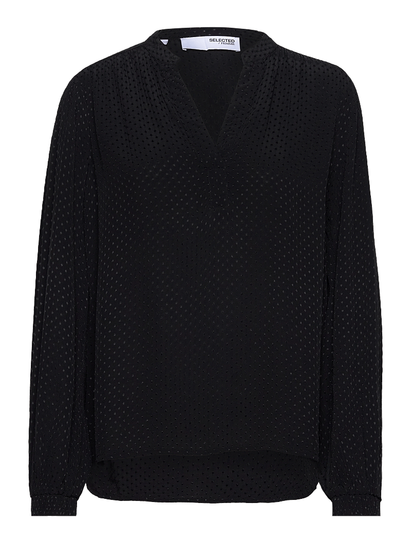 Selected - SLFFRAYA LS TOP B - langærmede bluser - black - 0