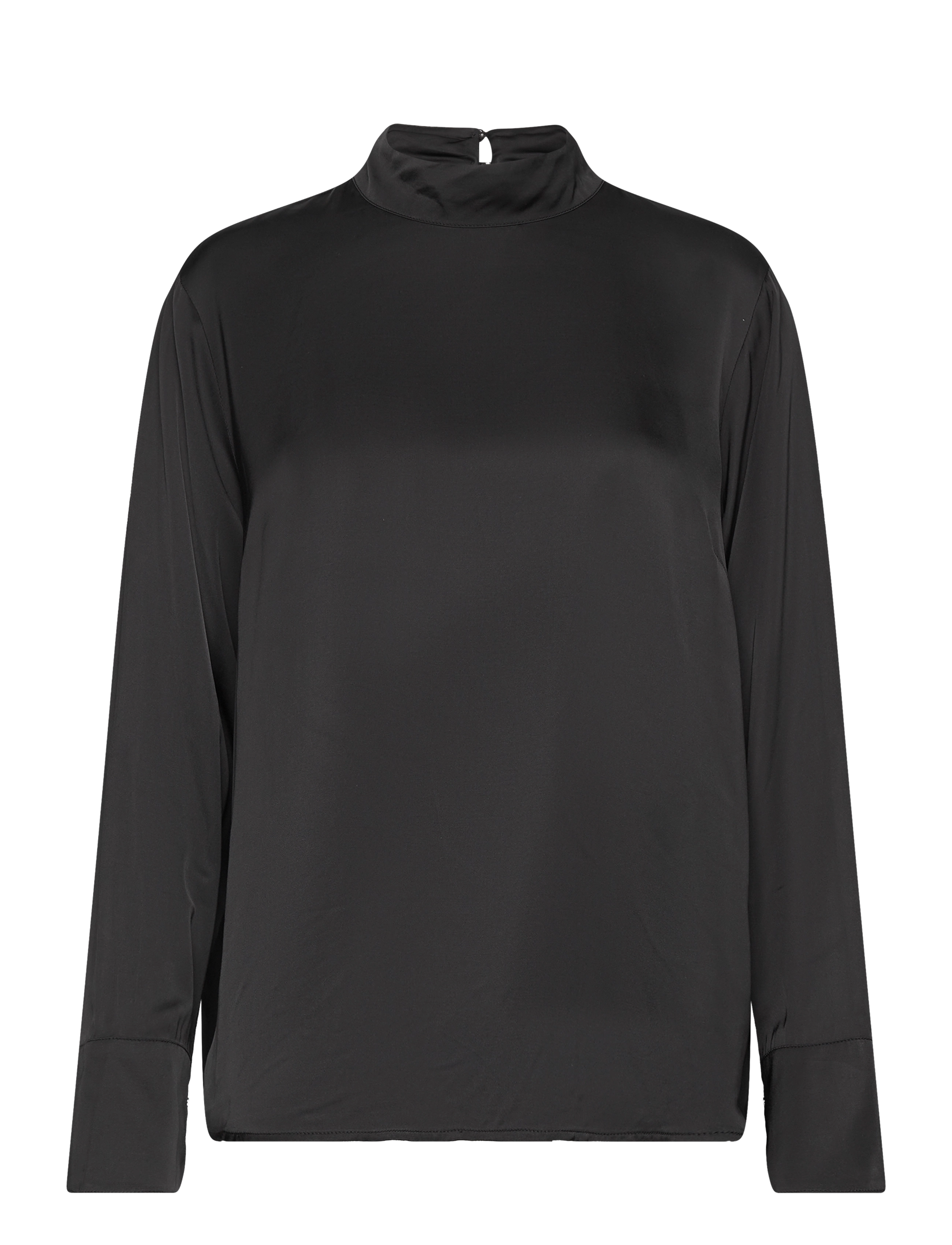 SELECTED Slfivy Ls Satin Oberteil B Schwarz - 34 - Damen
