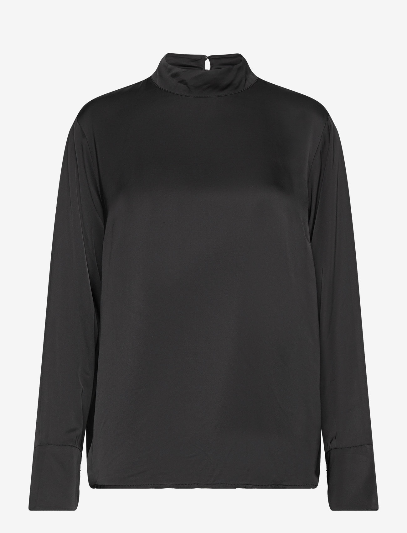Selected - SLFIVY LS SATIN TOP B - pikkade varrukatega pluusid - black - 0