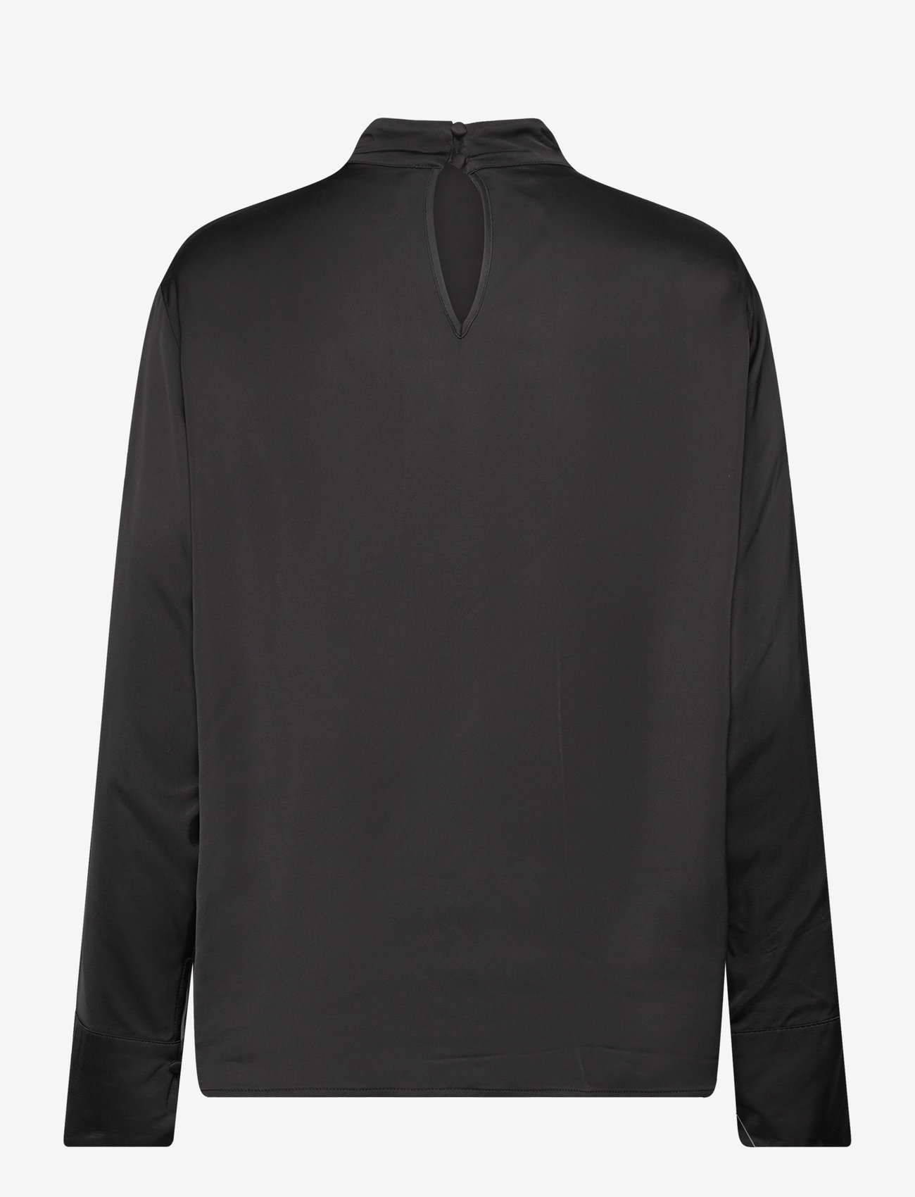 Selected - SLFIVY LS SATIN TOP B - pikkade varrukatega pluusid - black - 1