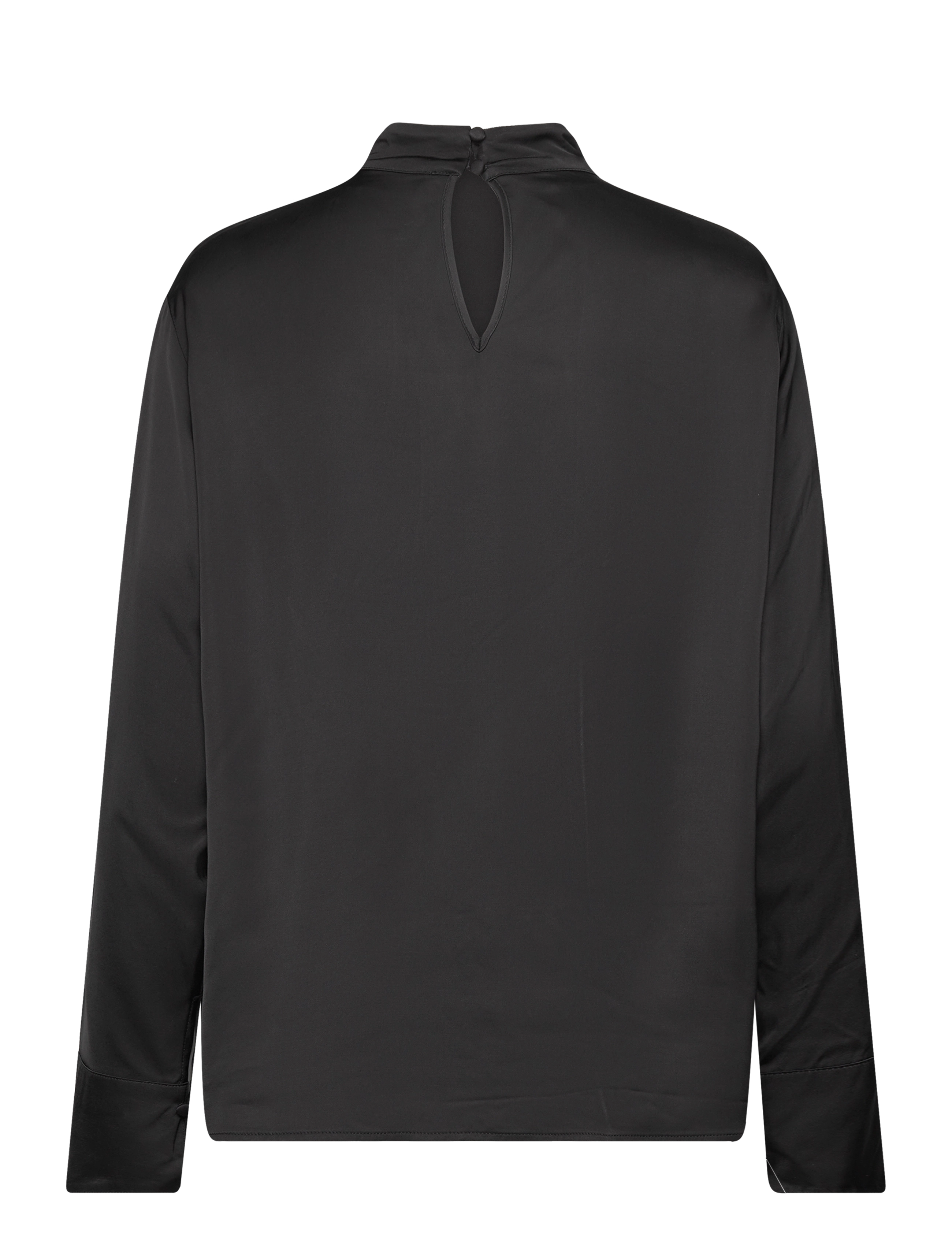 Selected - SLFIVY LS SATIN TOP B - langærmede bluser - black - 1