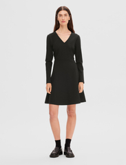 Selected Femme - SLFMAXINE LS SHORT DRESS - lyhyet mekot - black - 6