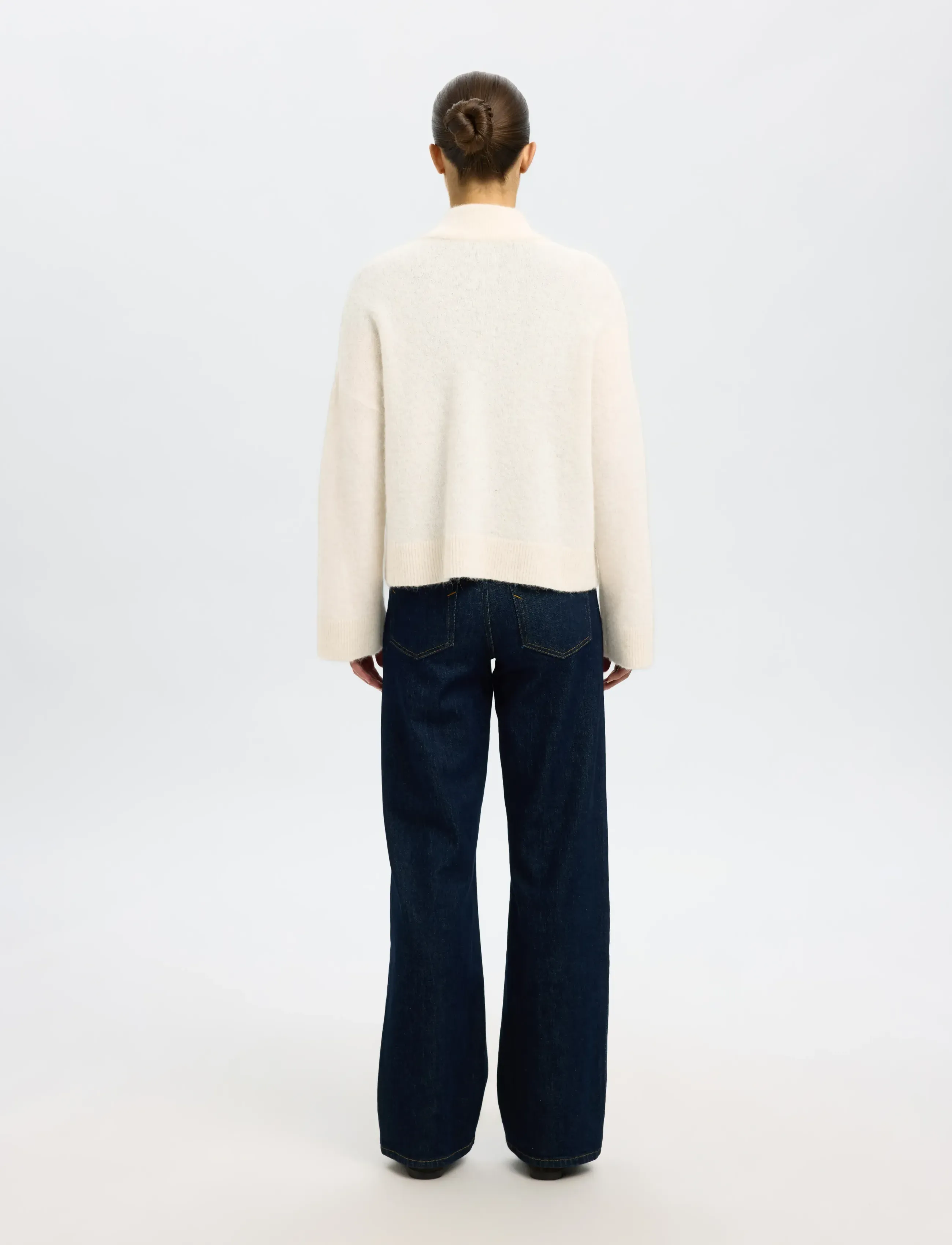 Selected - SLWSIA RAS LS KNIT ZIPPER CARDIGAN NOOS - cardigans - birch - 2
