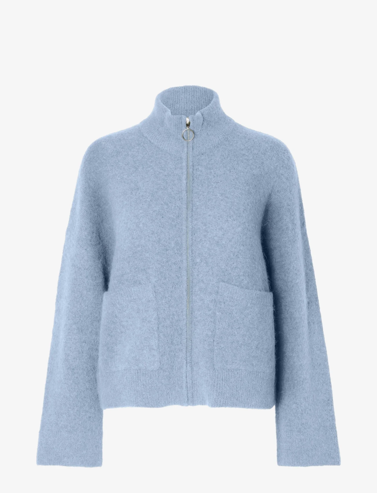 Selected Femme - SLFSIA RAS LS KNIT ZIPPER CARDIGAN NOOS - swetry rozpinane - cashmere blue - 0