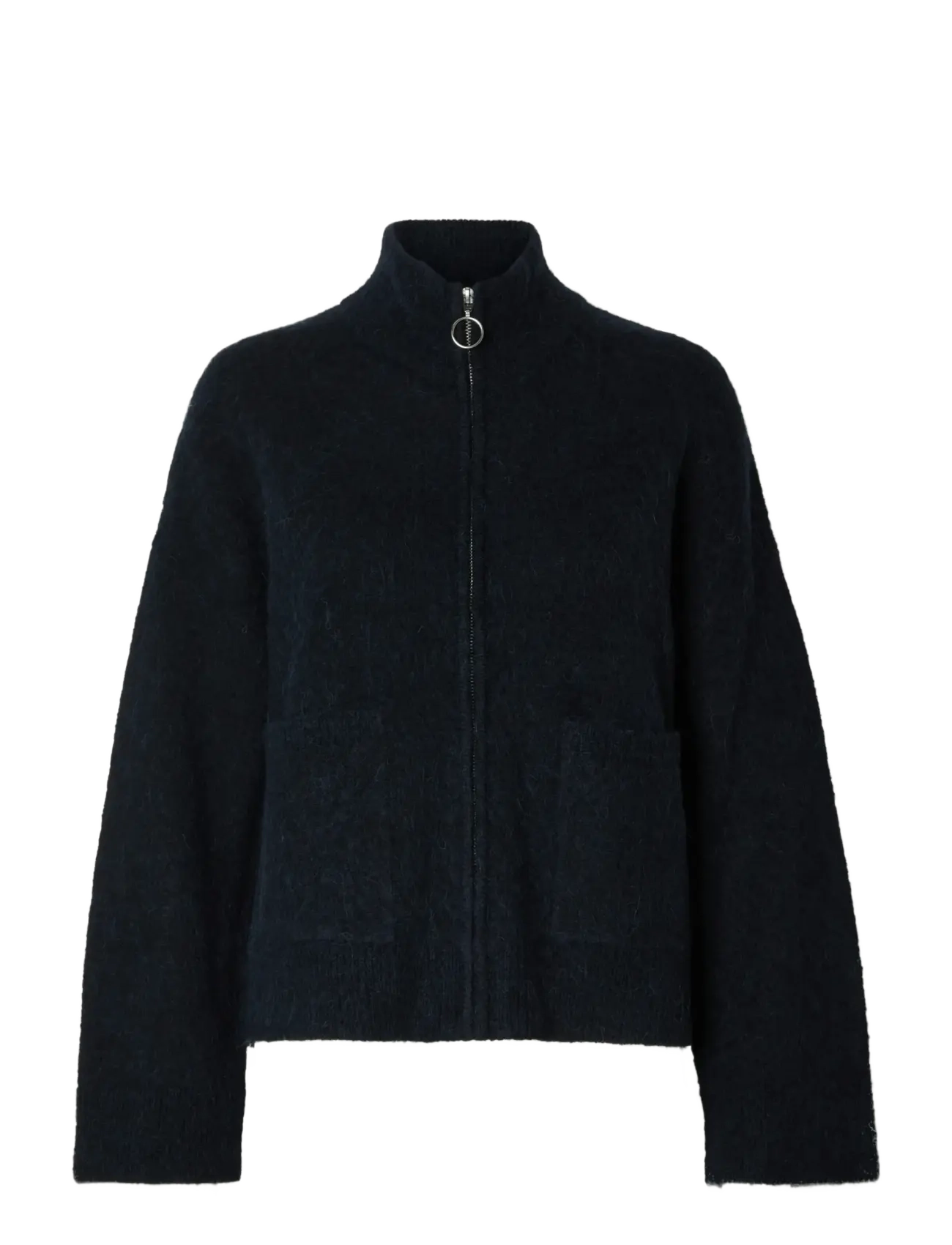 Selected SLFSIA RAS LS KNIT ZIPPER CARDIGAN NOOS - Cardigans - DARK SAPPHIRE / navy