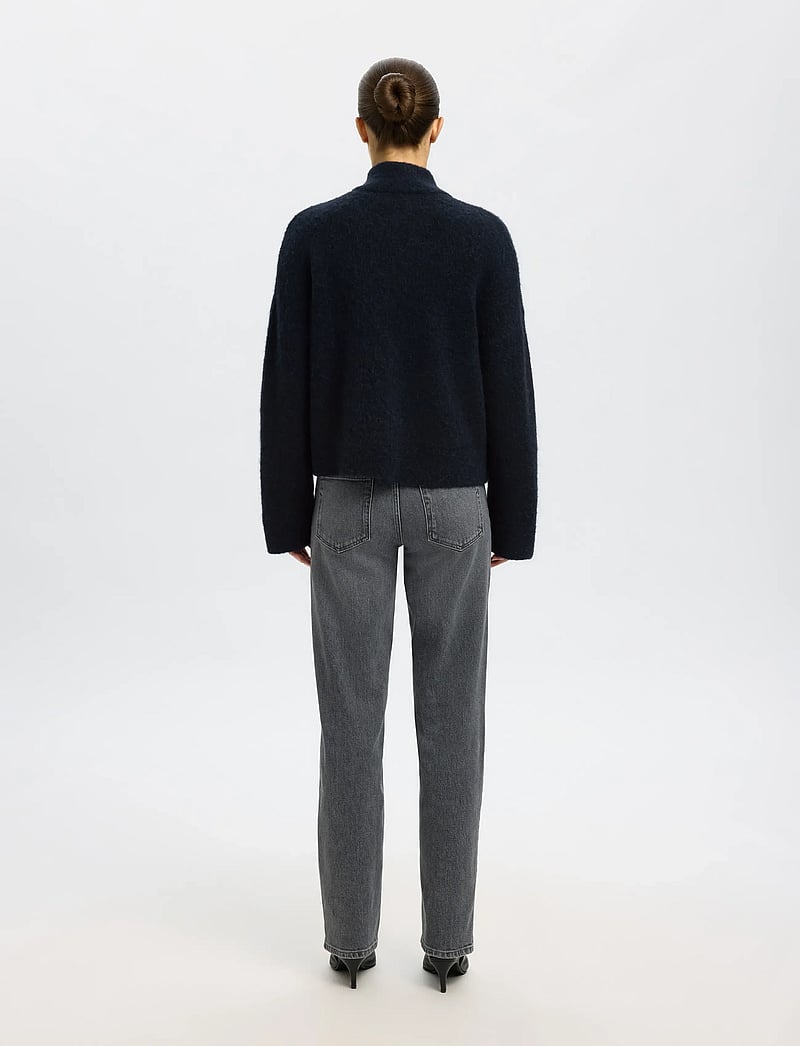 Selected - SLWSIA RAS LS KNIT ZIPPER CARDIGAN NOOS - kardiganid - dark sapphire - 2