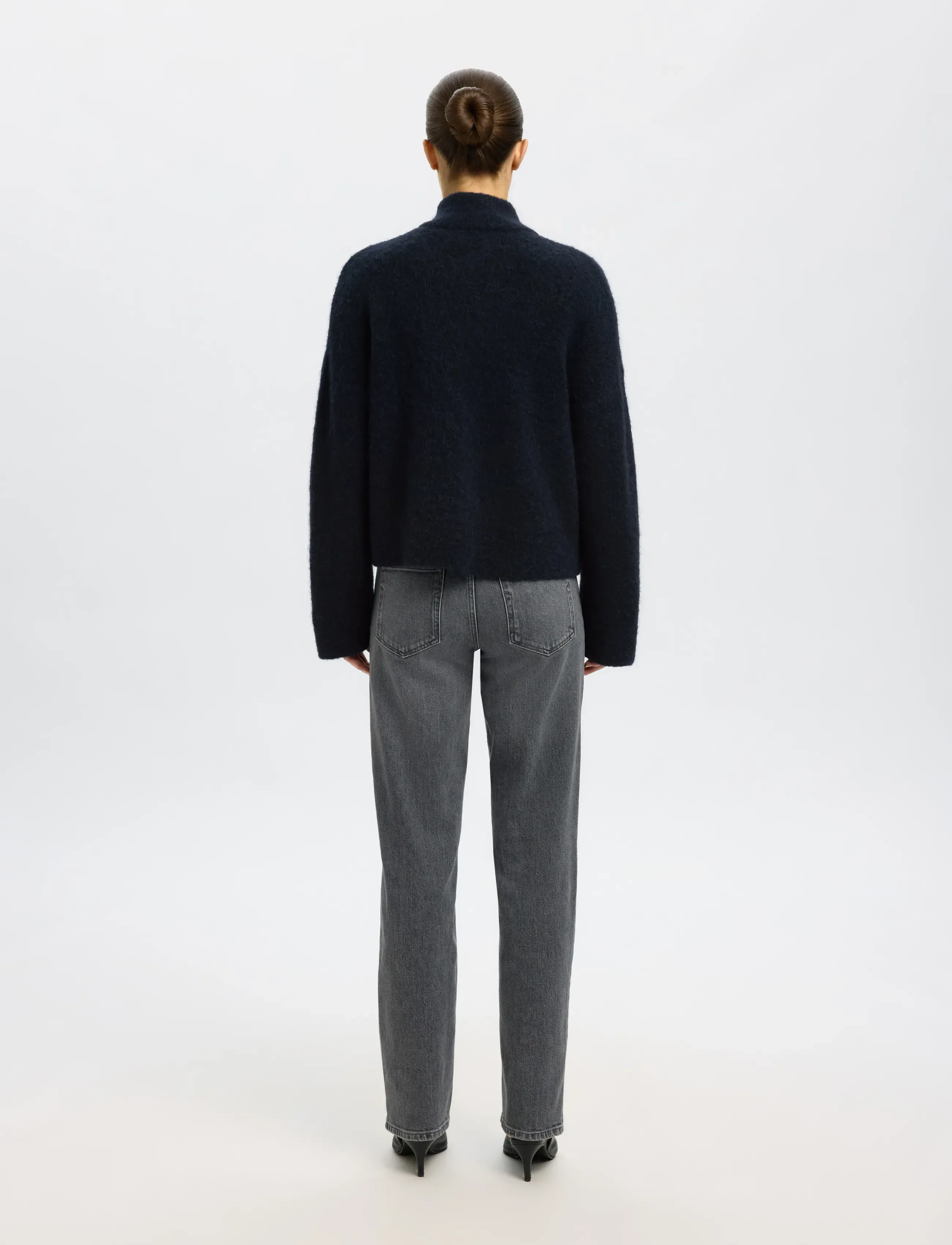Selected - SLWSIA RAS LS KNIT ZIPPER CARDIGAN NOOS - cardigans - dark sapphire - 2