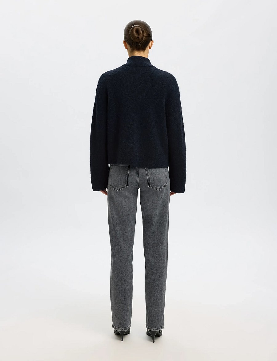 Selected - SLWSIA RAS LS KNIT ZIPPER CARDIGAN NOOS - strickjacken - dark sapphire - 2