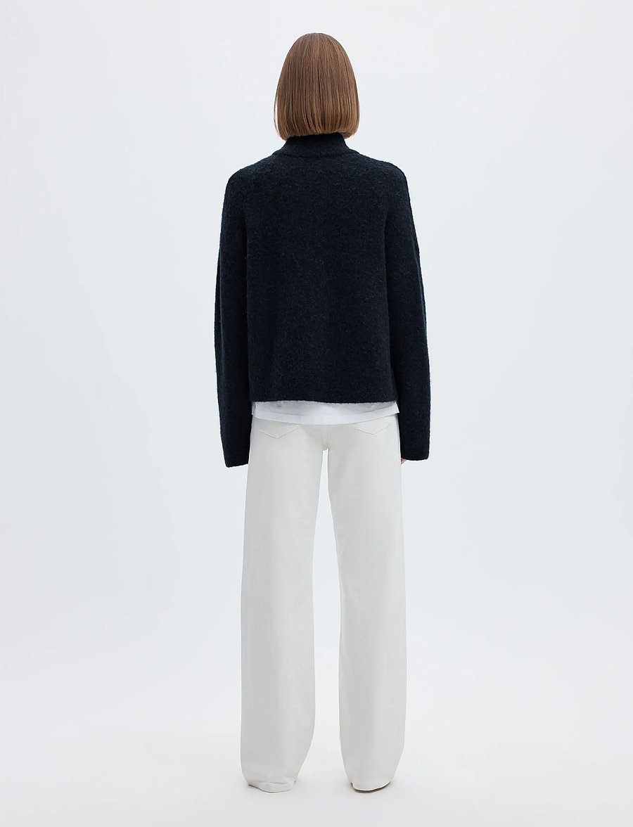 Selected - SLWSIA RAS LS KNIT ZIPPER CARDIGAN NOOS - strickjacken - dark sapphire - 2