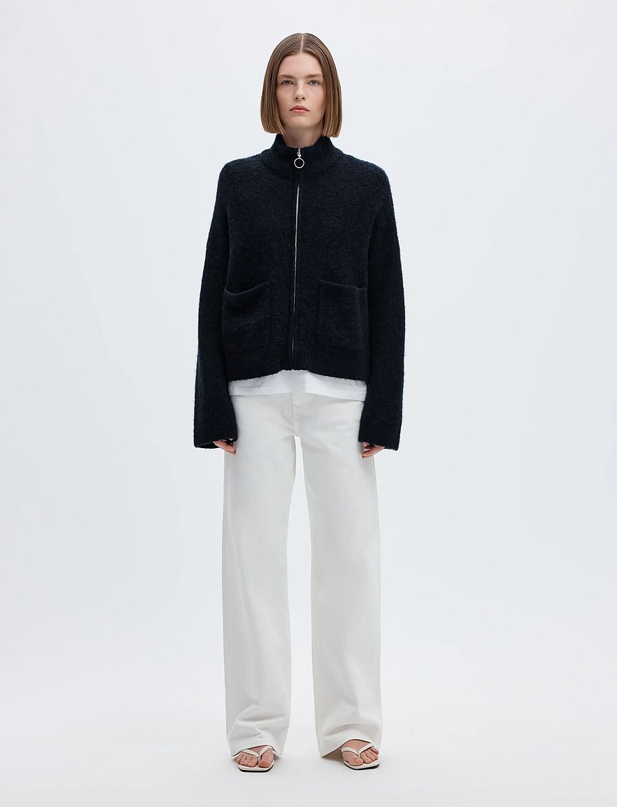 Selected - SLWSIA RAS LS KNIT ZIPPER CARDIGAN NOOS - strickjacken - dark sapphire - 3