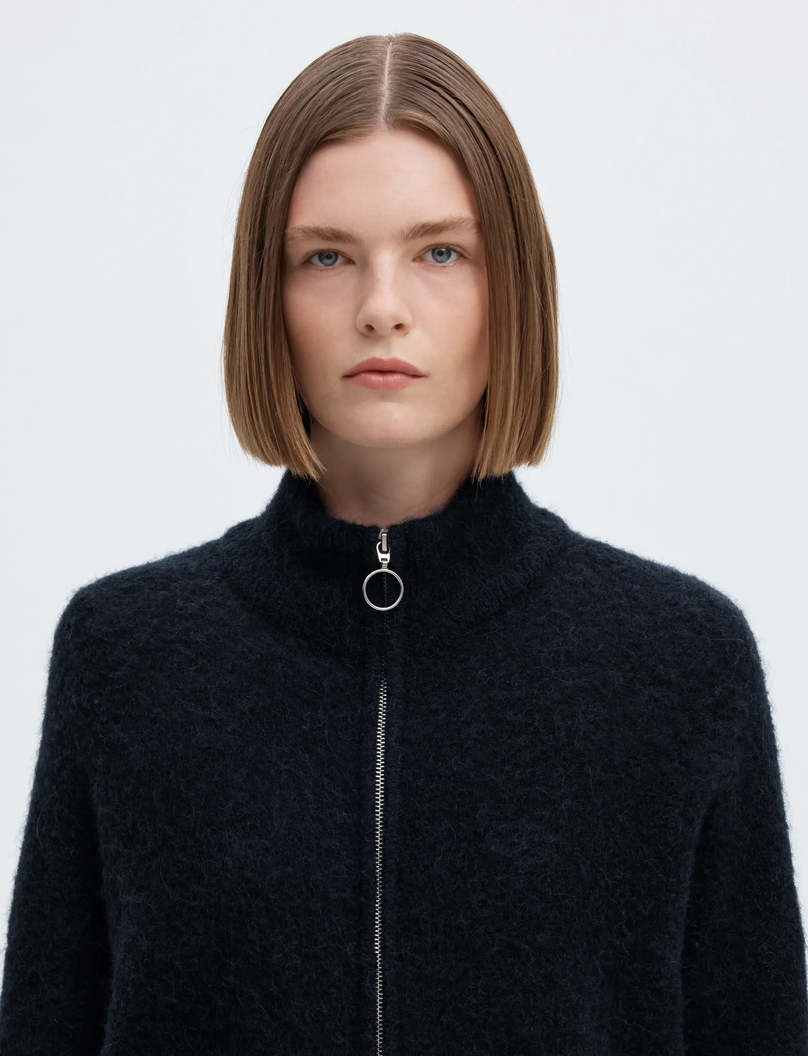 Selected - SLWSIA RAS LS KNIT ZIPPER CARDIGAN NOOS - cardigans - dark sapphire - 4