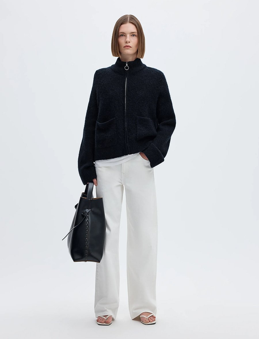 Selected - SLWSIA RAS LS KNIT ZIPPER CARDIGAN NOOS - strickjacken - dark sapphire - 5