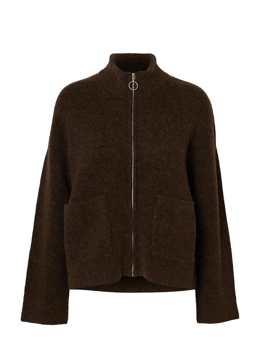 Selected - SLWSIA RAS LS KNIT ZIPPER CARDIGAN NOOS - gilets - delicioso - 1