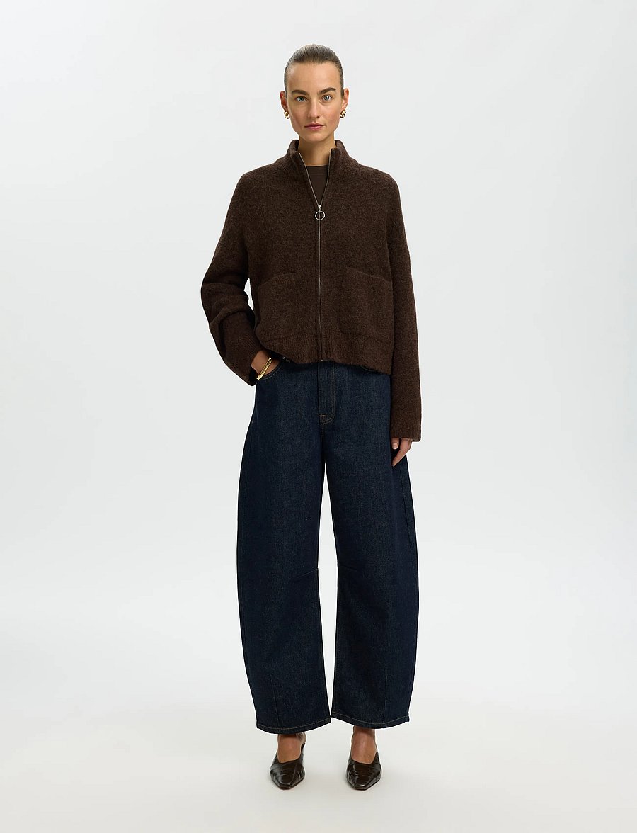 Selected - SLWSIA RAS LS KNIT ZIPPER CARDIGAN NOOS - strickjacken - delicioso - 3