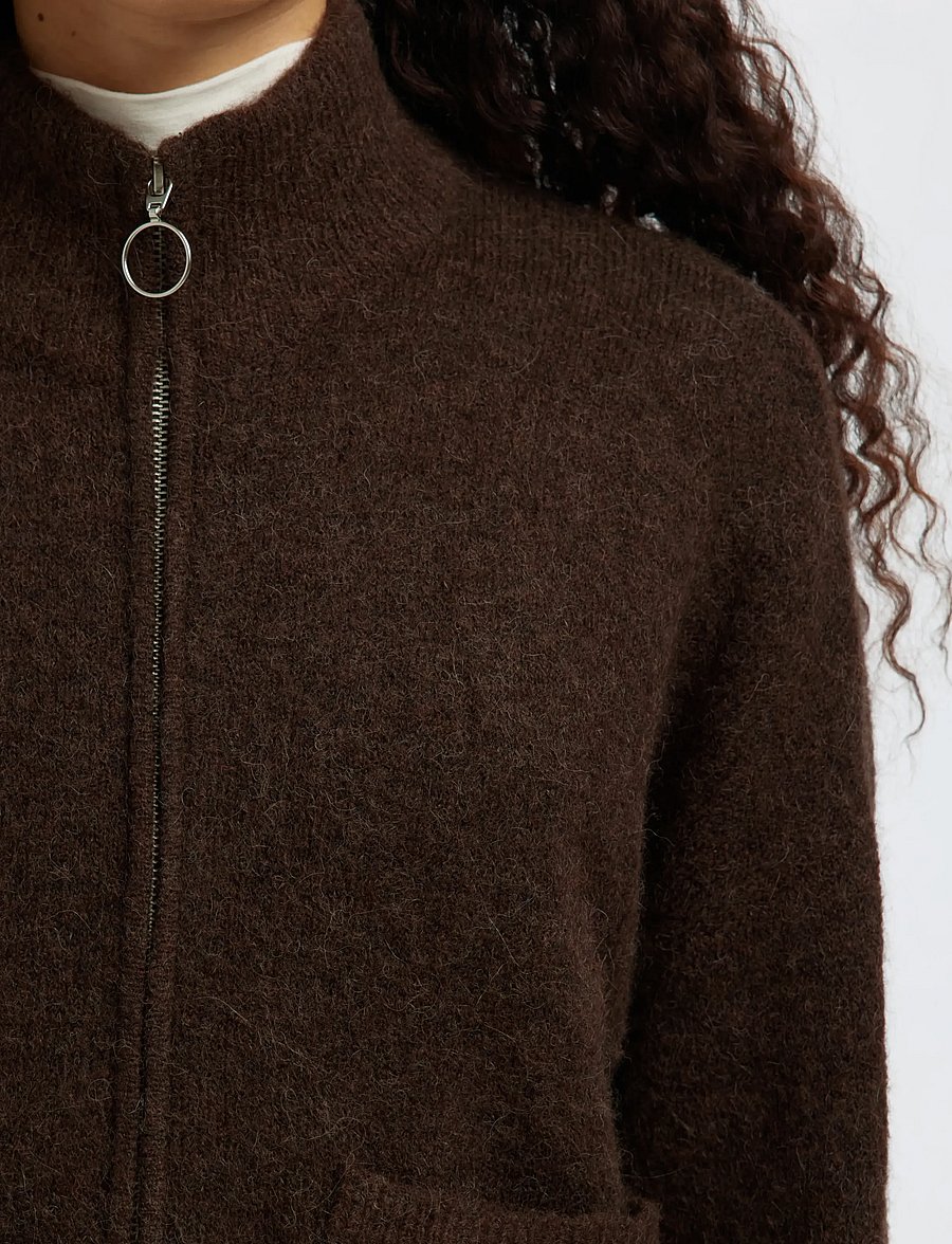 Selected - SLWSIA RAS LS KNIT ZIPPER CARDIGAN NOOS - gilets - delicioso - 4