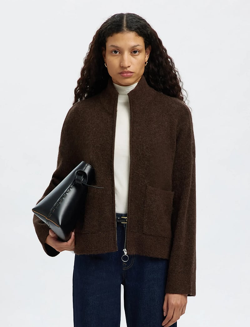 Selected - SLFSIA RAS LS KNIT ZIPPER CARDIGAN NOOS - cardigans - delicioso - 5