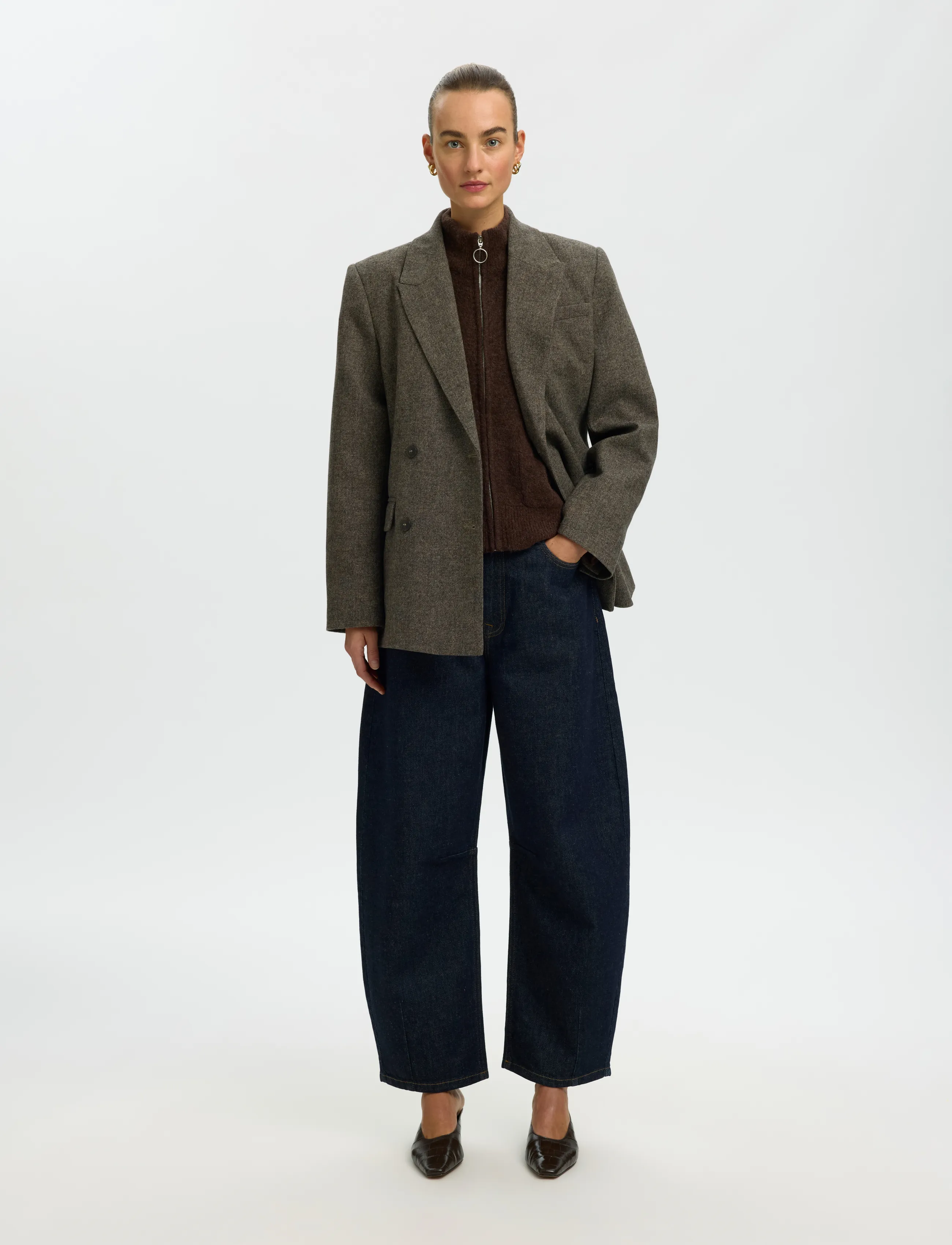 Selected - SLWSIA RAS LS KNIT ZIPPER CARDIGAN NOOS - kardiganid - delicioso - 5