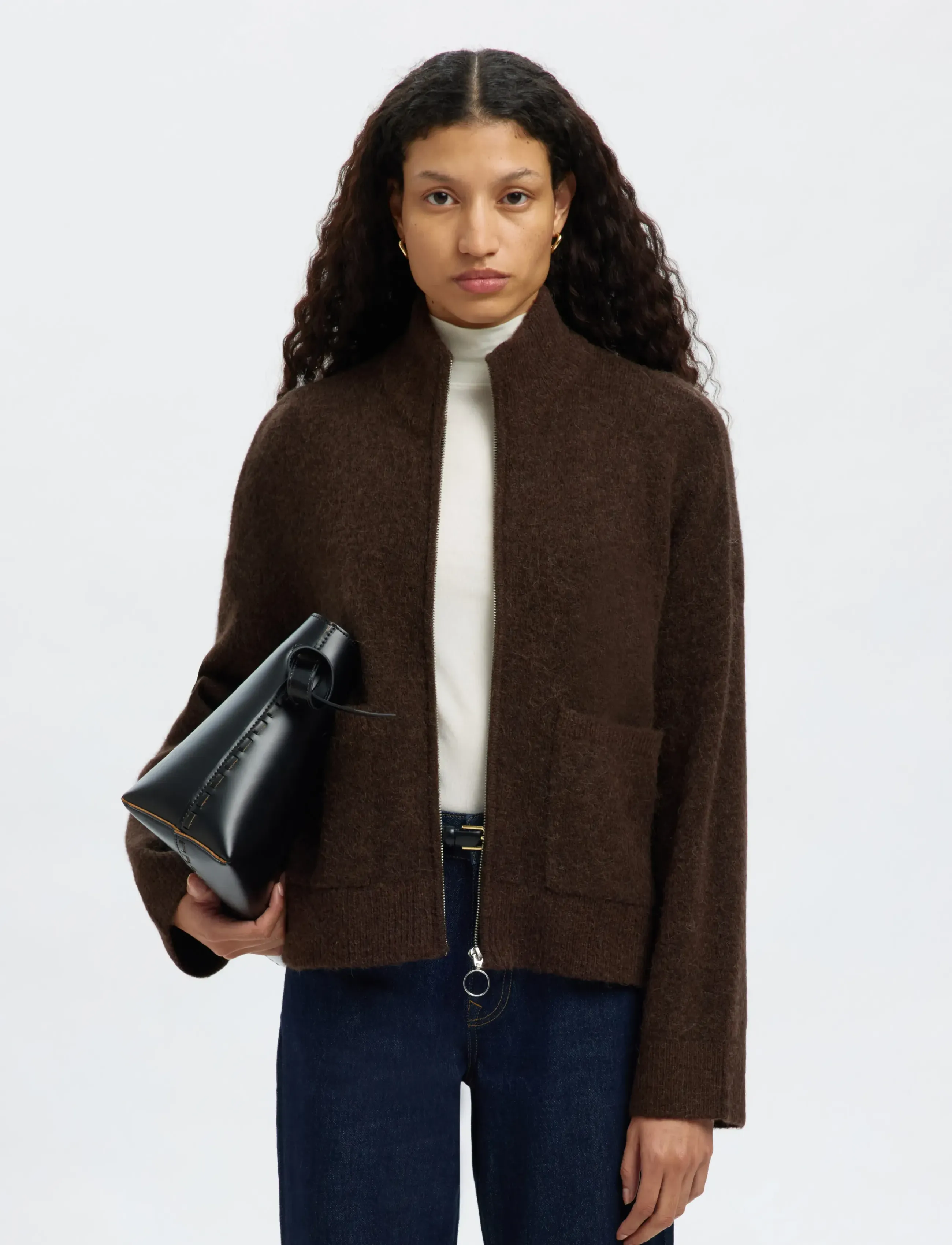 Selected - SLWSIA RAS LS KNIT ZIPPER CARDIGAN NOOS - gilets - delicioso - 5