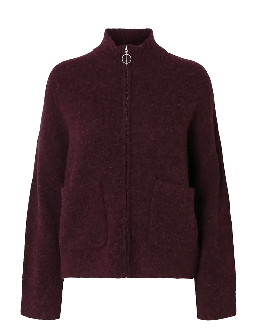Selected - SLWSIA RAS LS KNIT ZIPPER CARDIGAN NOOS - gilets - fig - 1