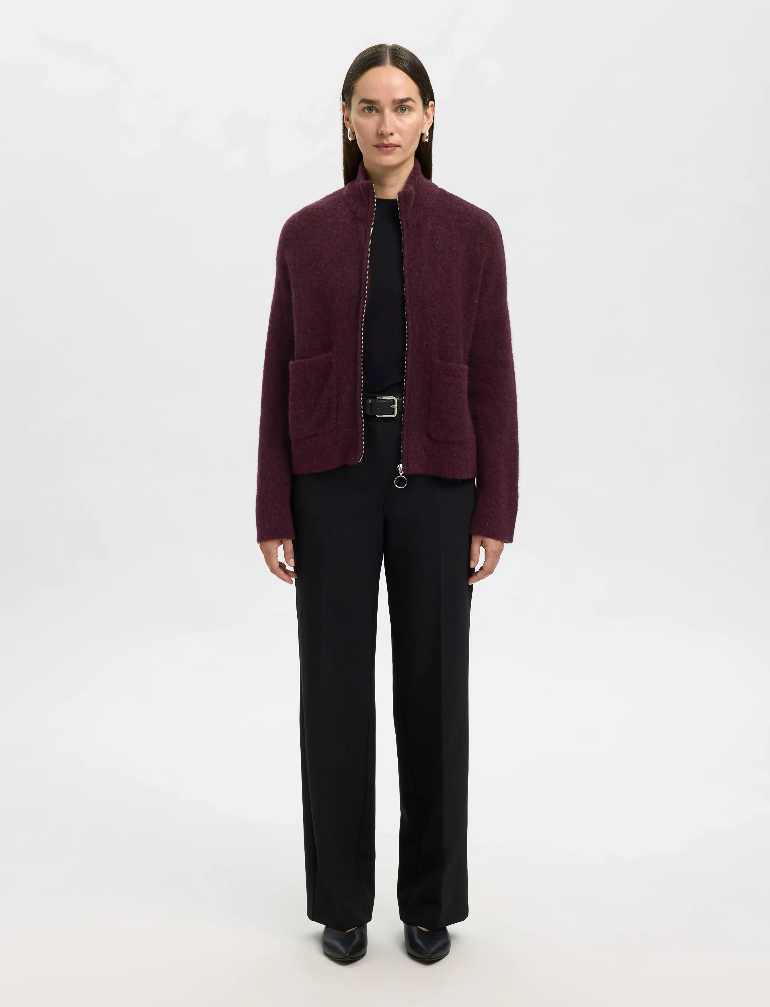 Selected - SLWSIA RAS LS KNIT ZIPPER CARDIGAN NOOS - gilets - fig - 4