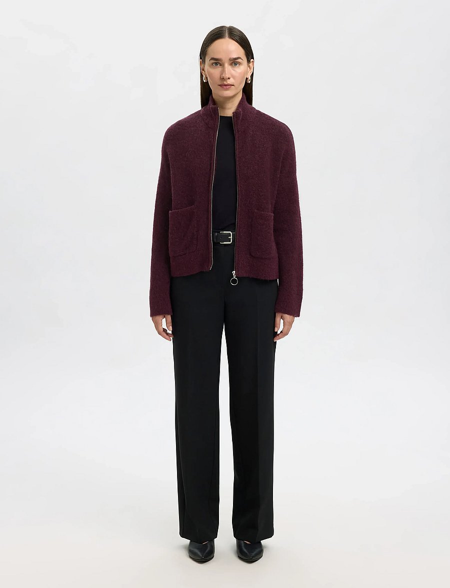 Selected - SLWSIA RAS LS KNIT ZIPPER CARDIGAN NOOS - gilets - fig - 4