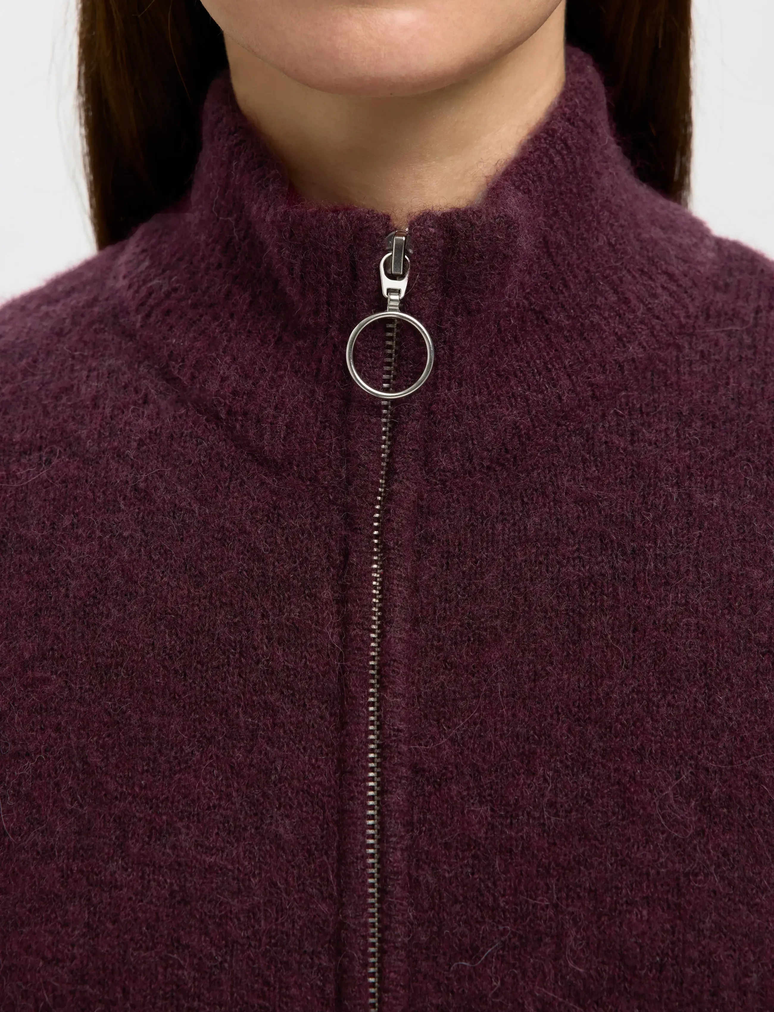 Selected - SLWSIA RAS LS KNIT ZIPPER CARDIGAN NOOS - gilets - fig - 5