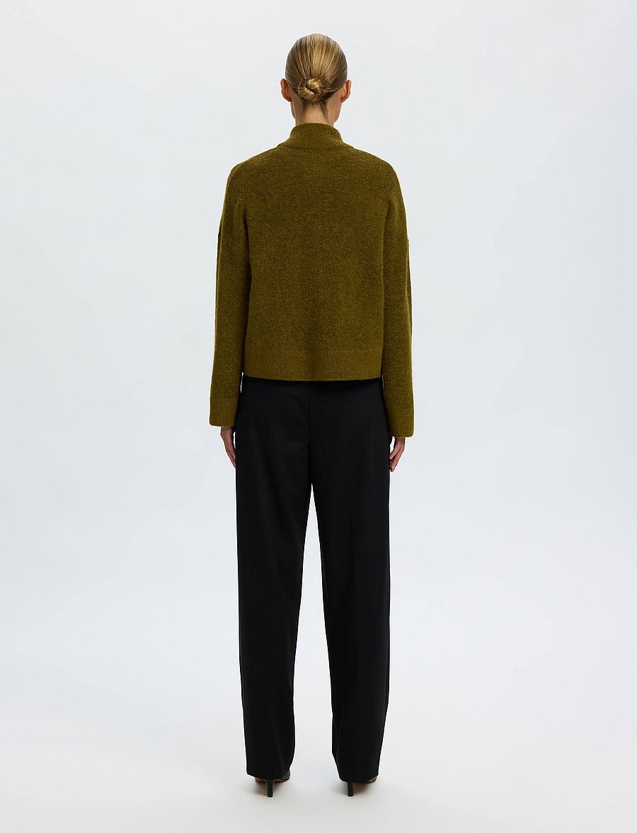 Selected - SLWSIA RAS LS KNIT ZIPPER CARDIGAN NOOS - koftor - fir green - 2