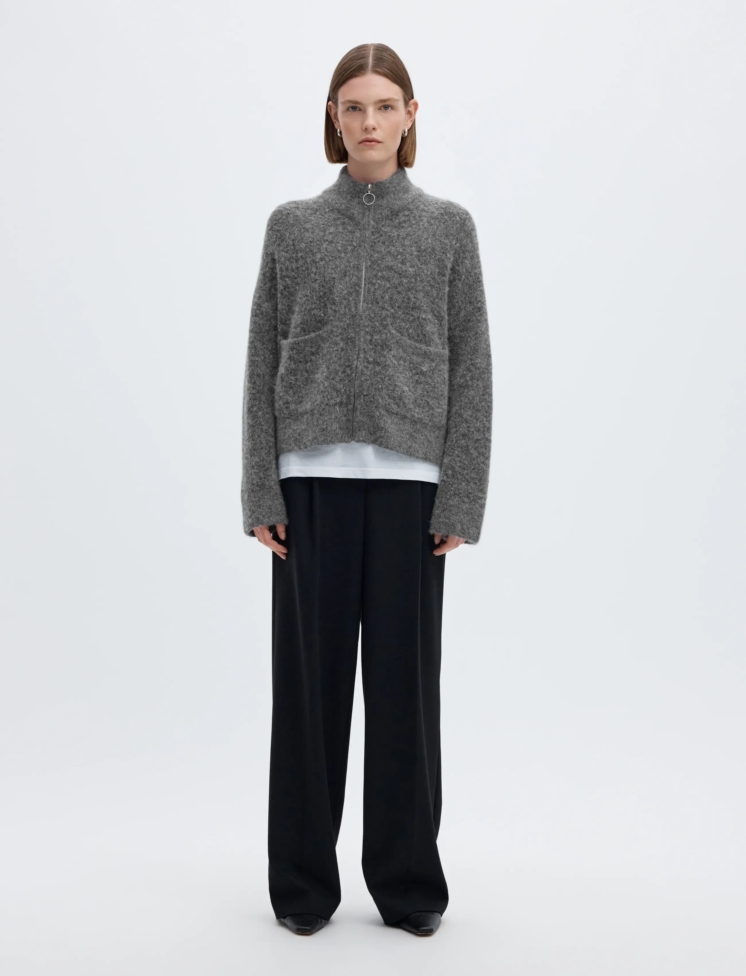 SELECTED Slwsia Ras Ls Knit Zipper Cardigan Noos dam – bild 3