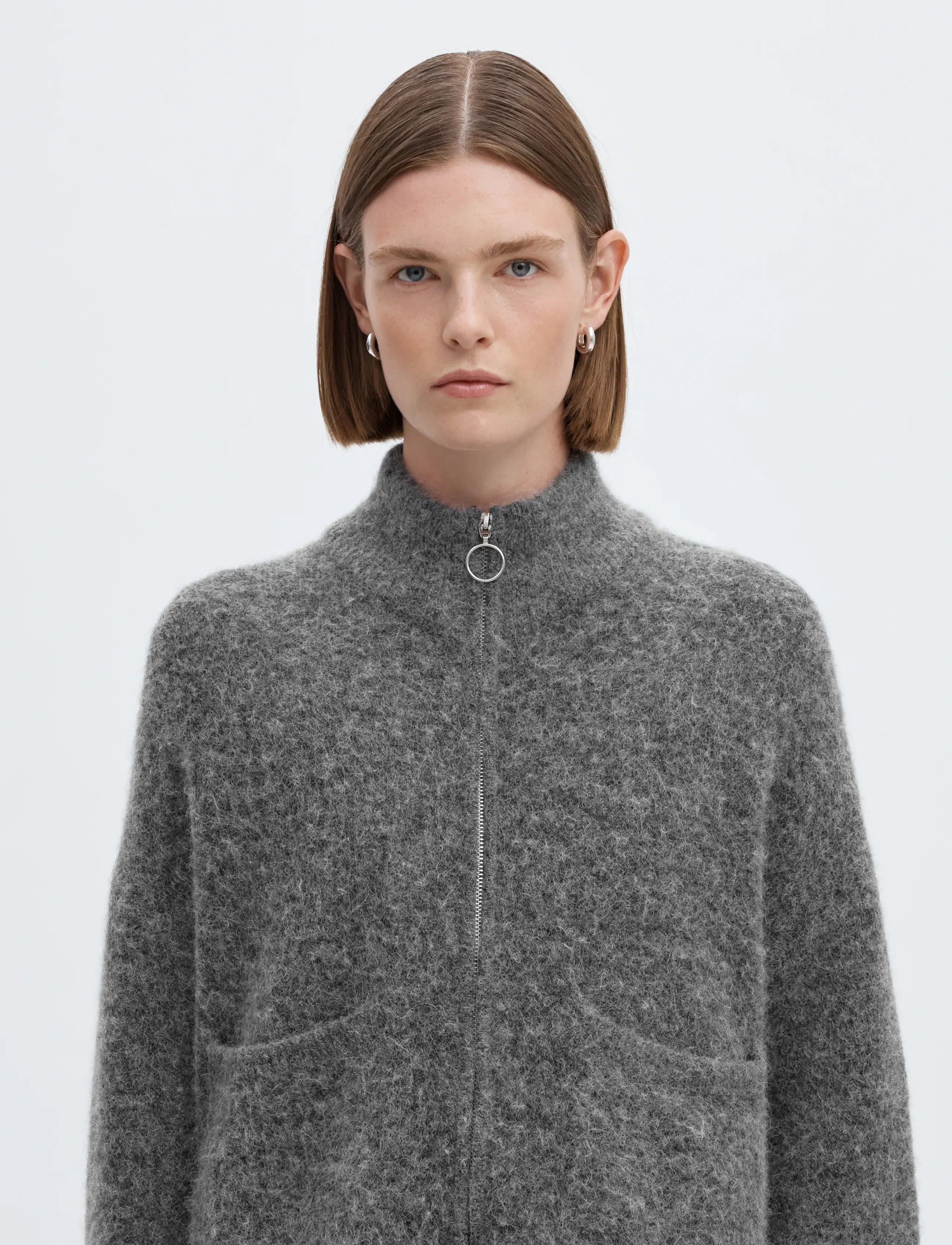 SELECTED Slwsia Ras Ls Knit Zipper Cardigan Noos dam – bild 4