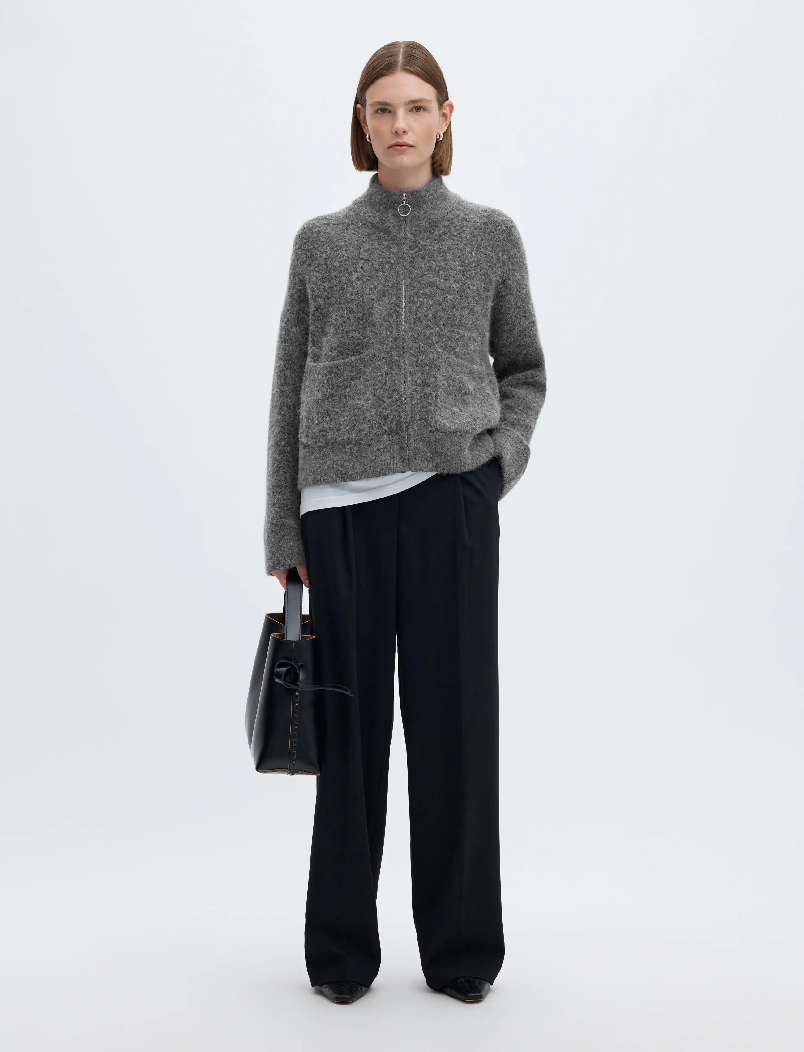 SELECTED Slwsia Ras Ls Knit Zipper Cardigan Noos dam – bild 5