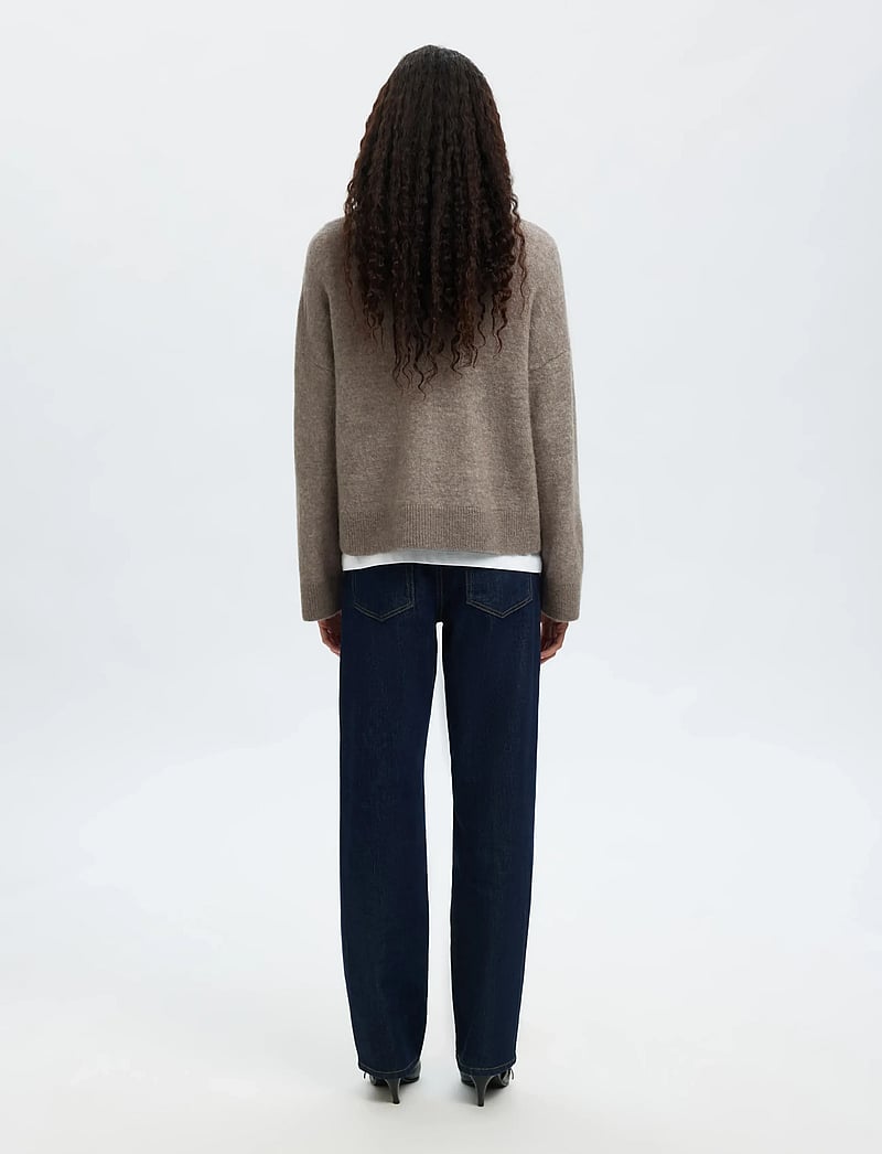 Selected - SLWSIA RAS LS KNIT ZIPPER CARDIGAN NOOS - cardigans - steel gray - 2