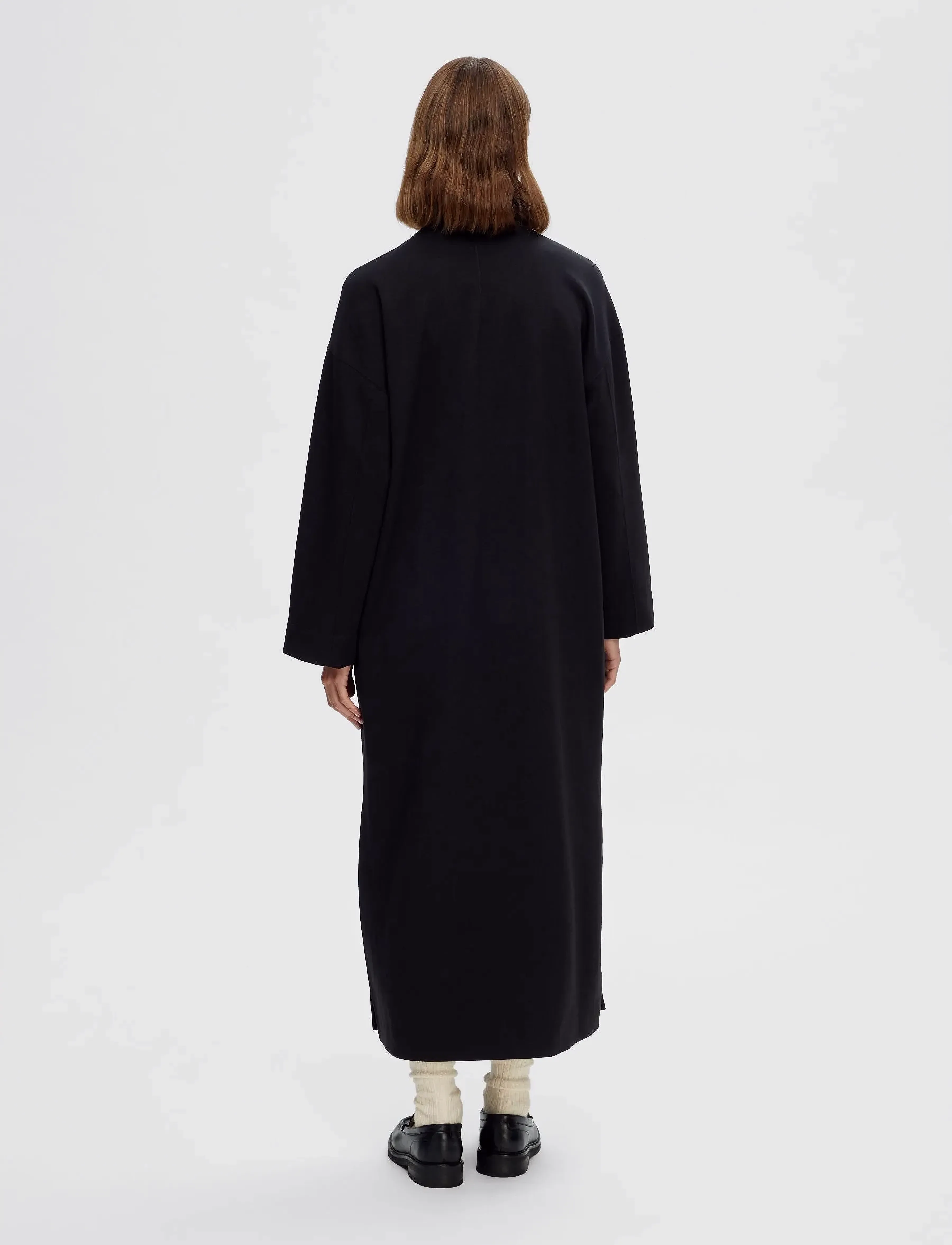 Selected - SLFJANE LS ANKLE DRESS - midi-kleider - black - 5