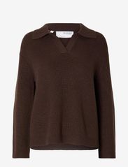 Selected Femme - SLFHILMA LIVA LS POLO NECK KNIT - jumpers - java - 0