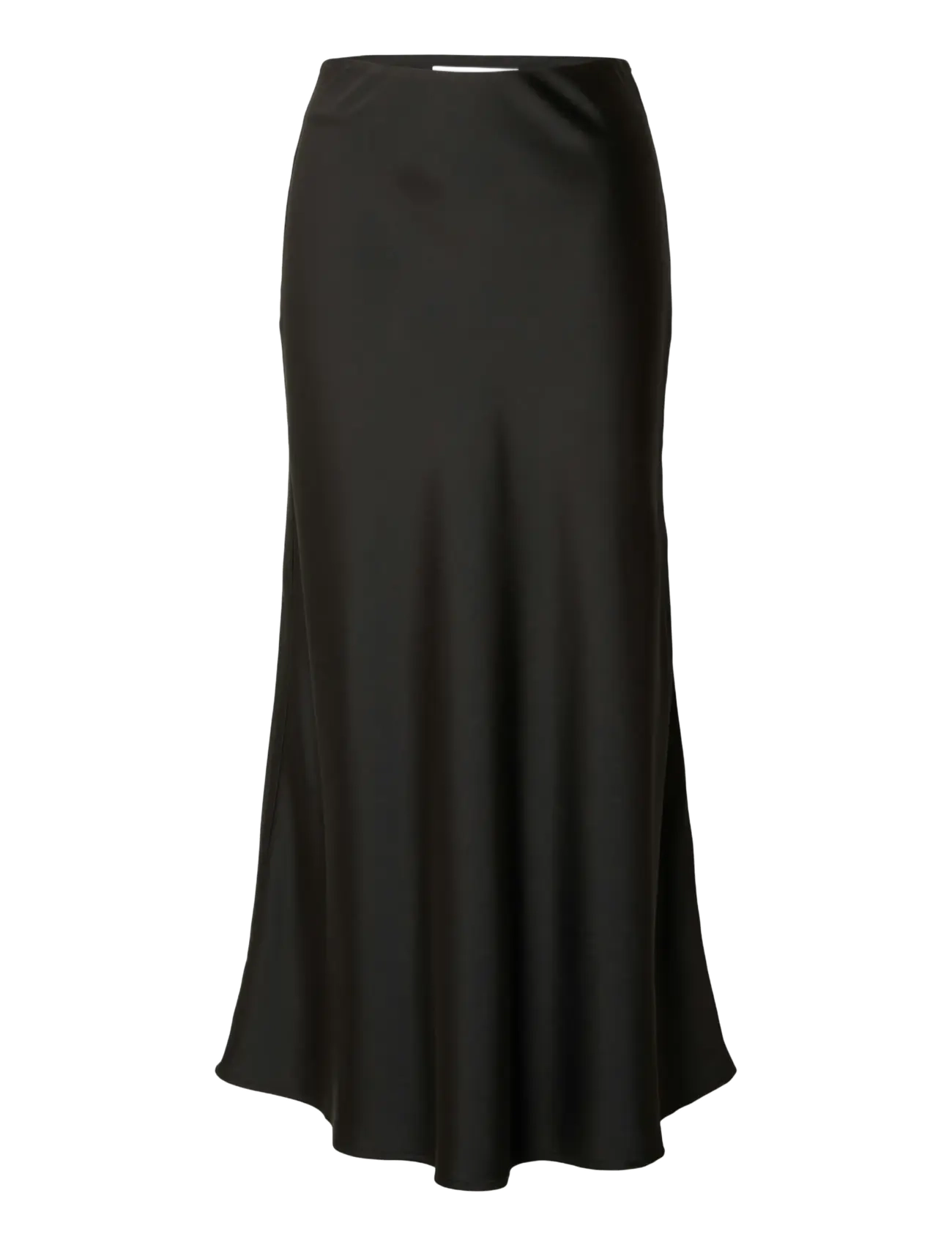 Selected SLFLENA HW MIDI SKIRT - Satinröcke - BLACK / black