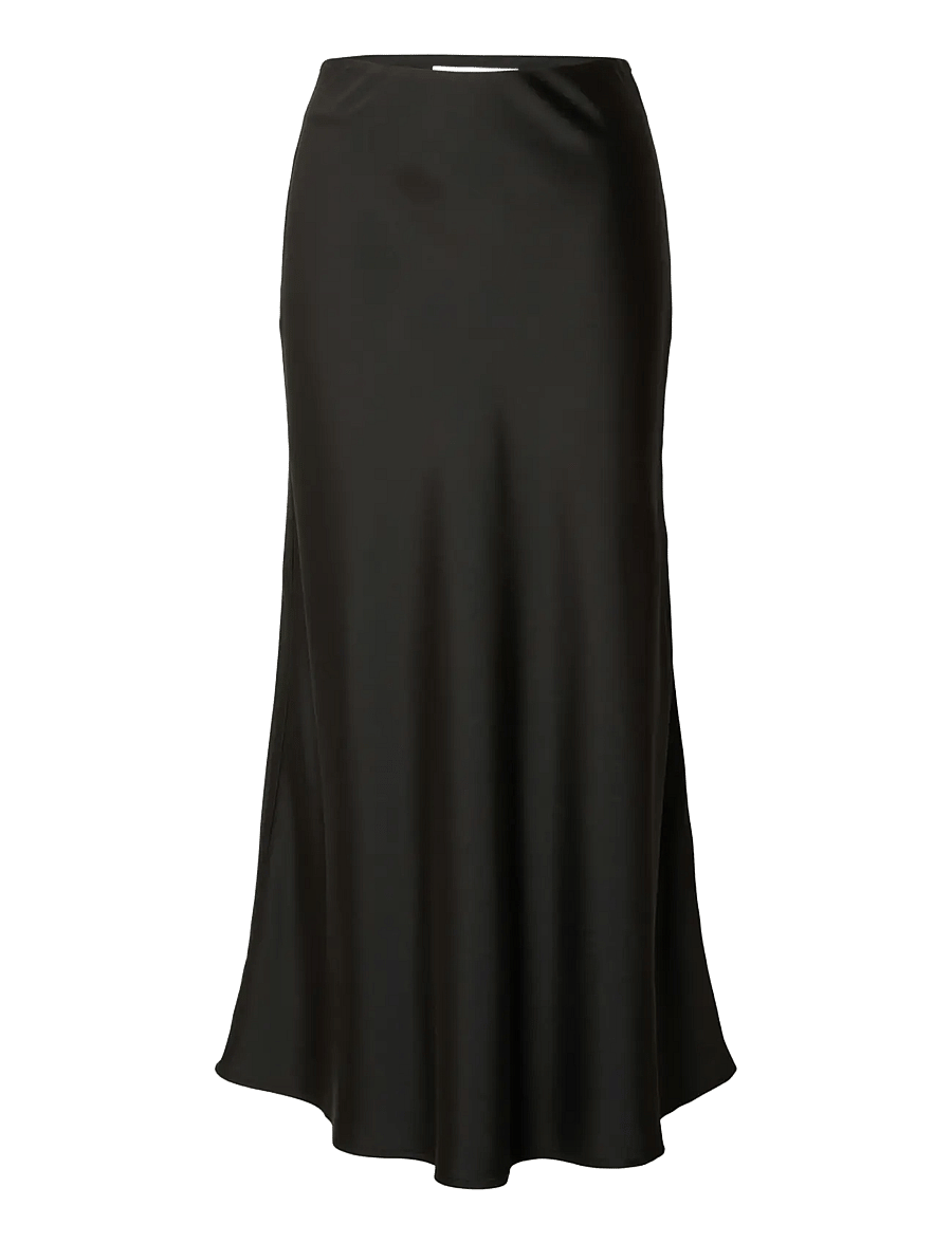 Selected - SLWLENA HW MIDI SKIRT NOOS - satinröcke - black - 1