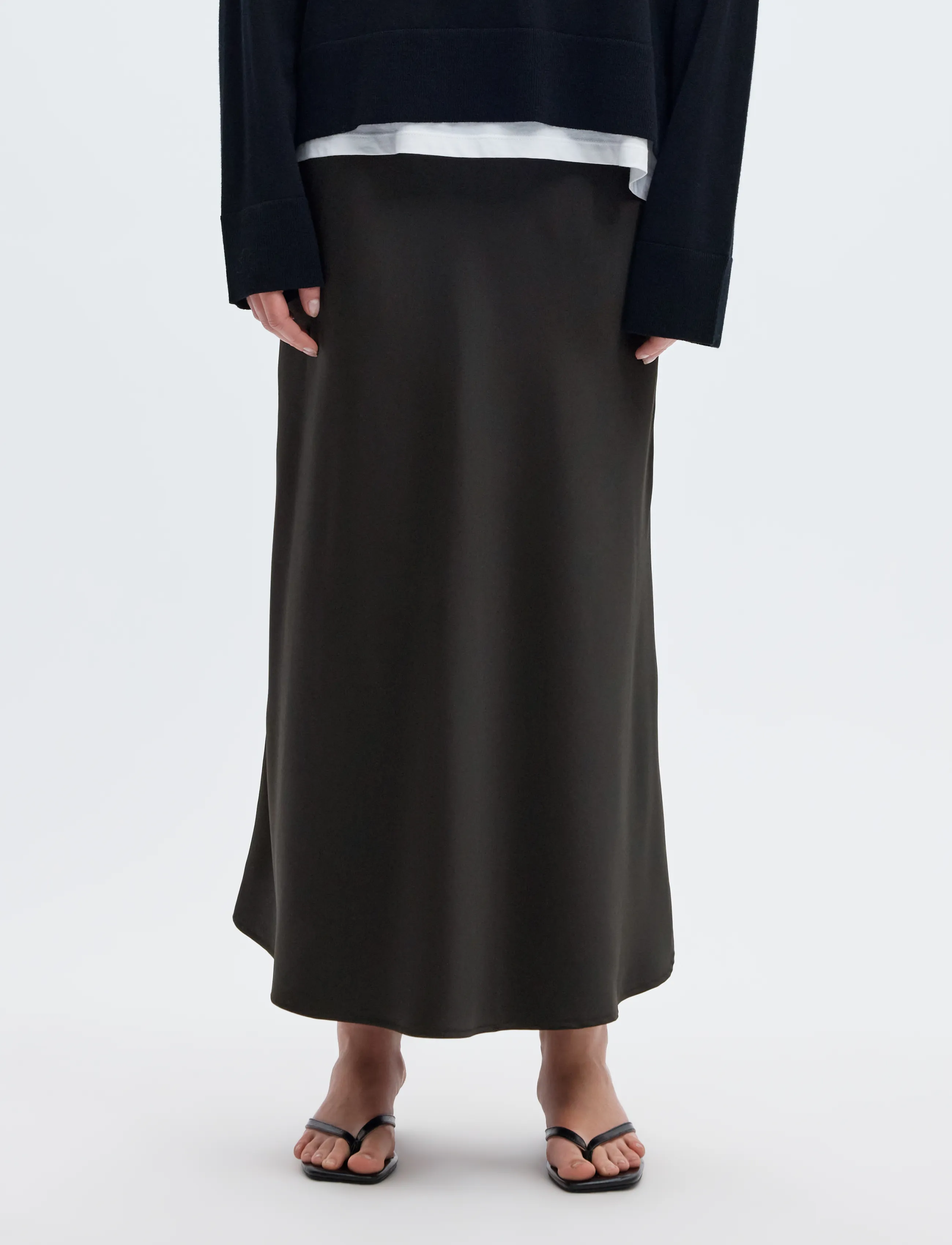 Selected SLWLENA HW MIDI SKIRT NOOS - Midi kjolar - BLACK / black