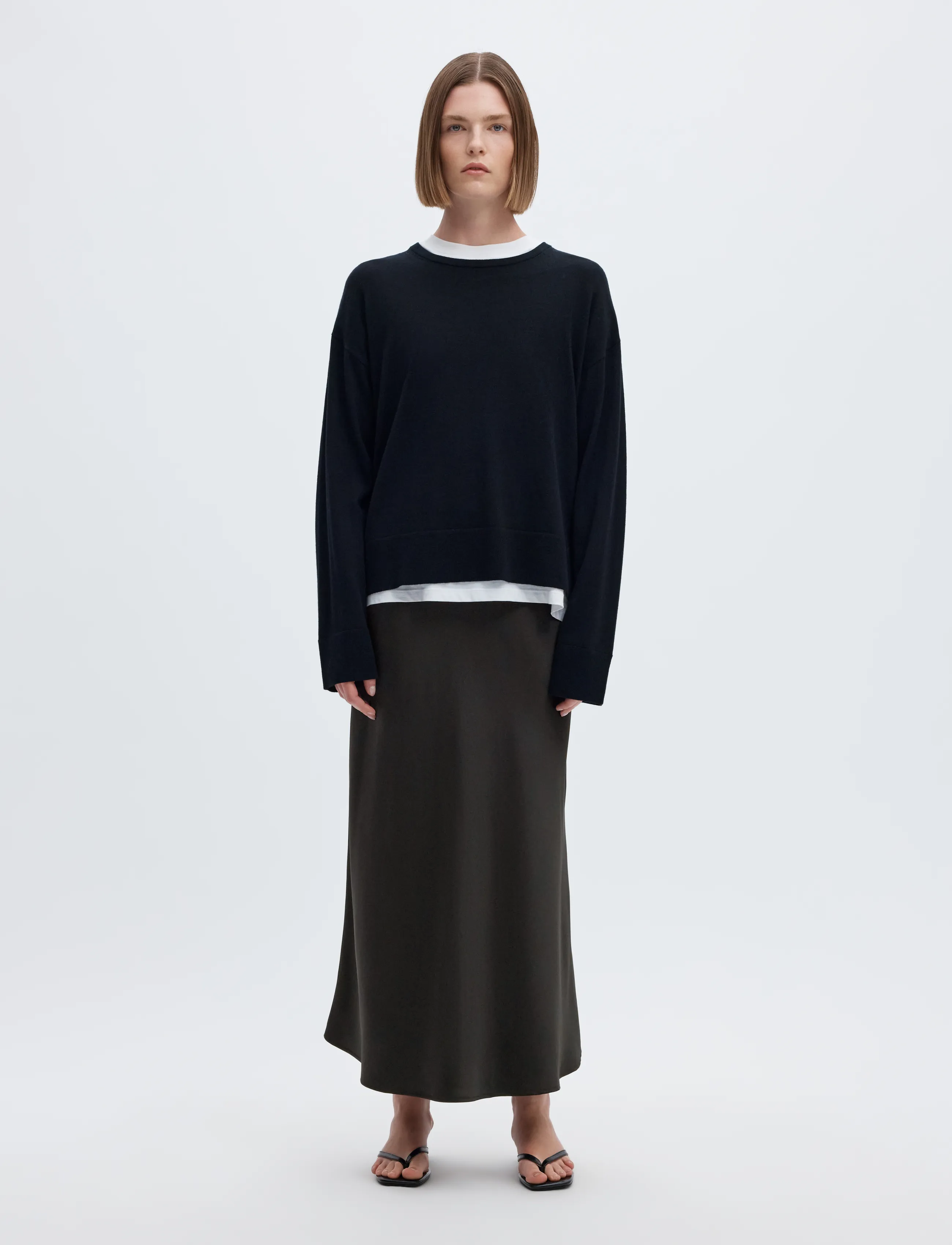 Selected - SLWLENA HW MIDI SKIRT NOOS - satinnederdele - black - 4