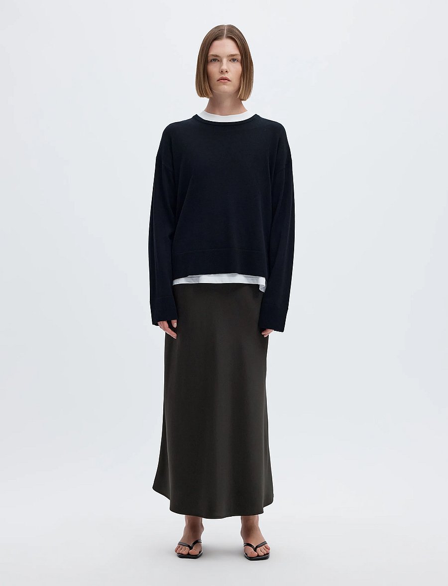 Selected - SLWLENA HW MIDI SKIRT NOOS - satinnederdele - black - 4