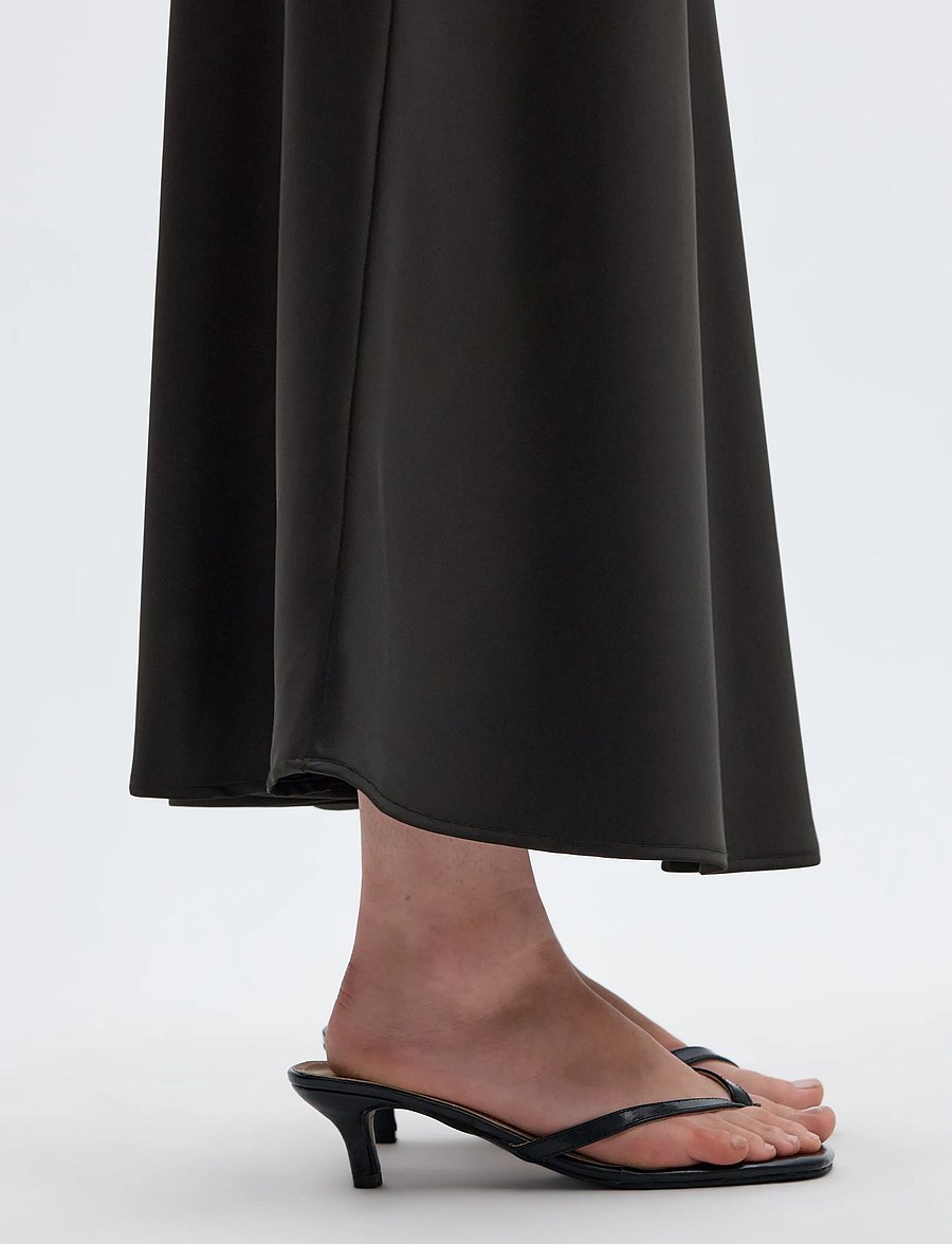Selected - SLWLENA HW MIDI SKIRT NOOS - satinnederdele - black - 5