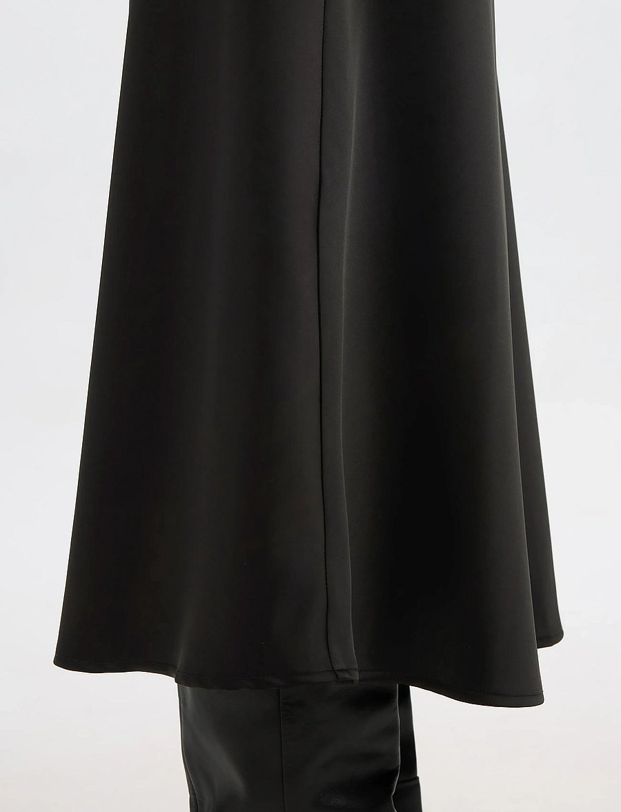 Selected - SLWLENA HW MIDI SKIRT NOOS - satinröcke - black - 5