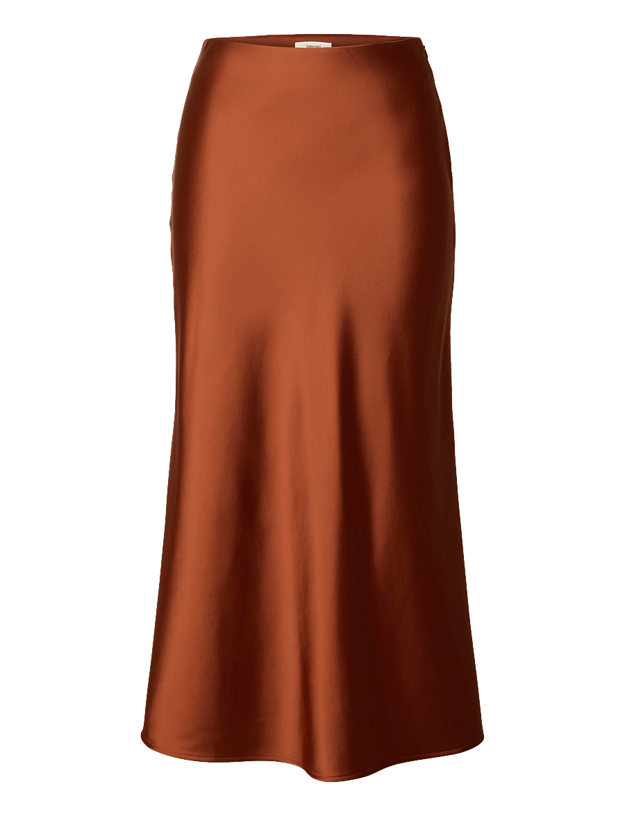 Selected - SLWLENA HW MIDI SKIRT NOOS - satinnederdele - cherry mahogany - 1