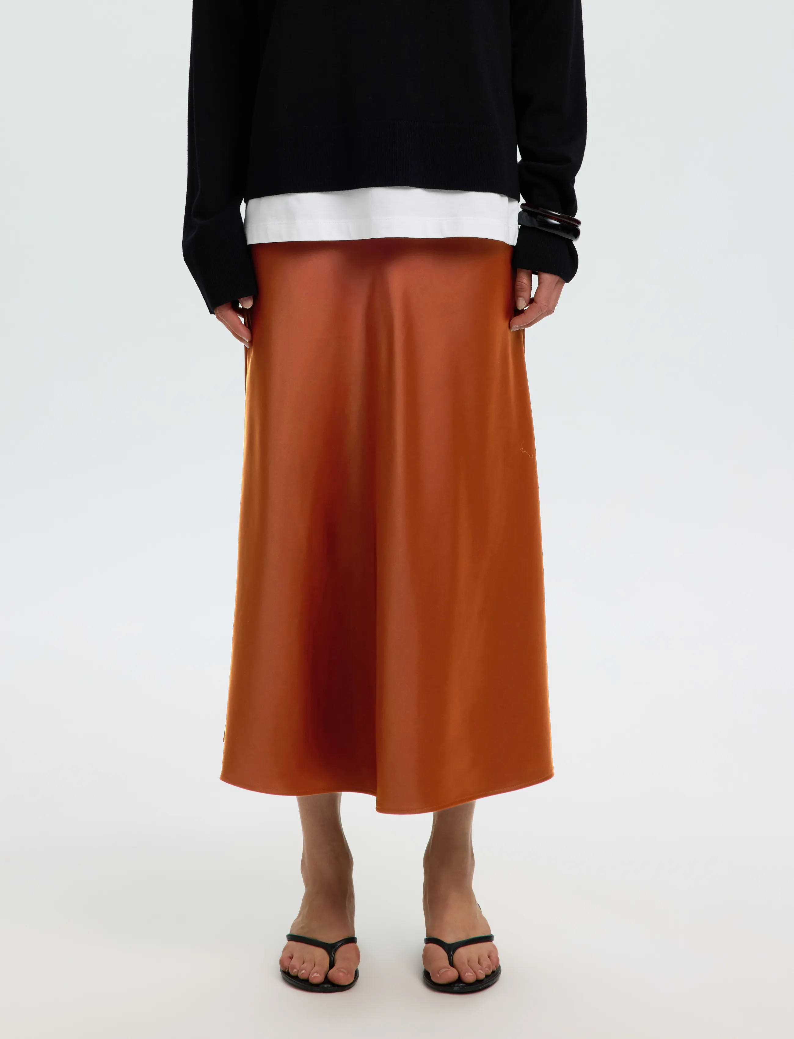 Selected Slwlena Hw Midi Skirt Noos, 34, Röcke, Braun - Knee-length & Midi, Frauen