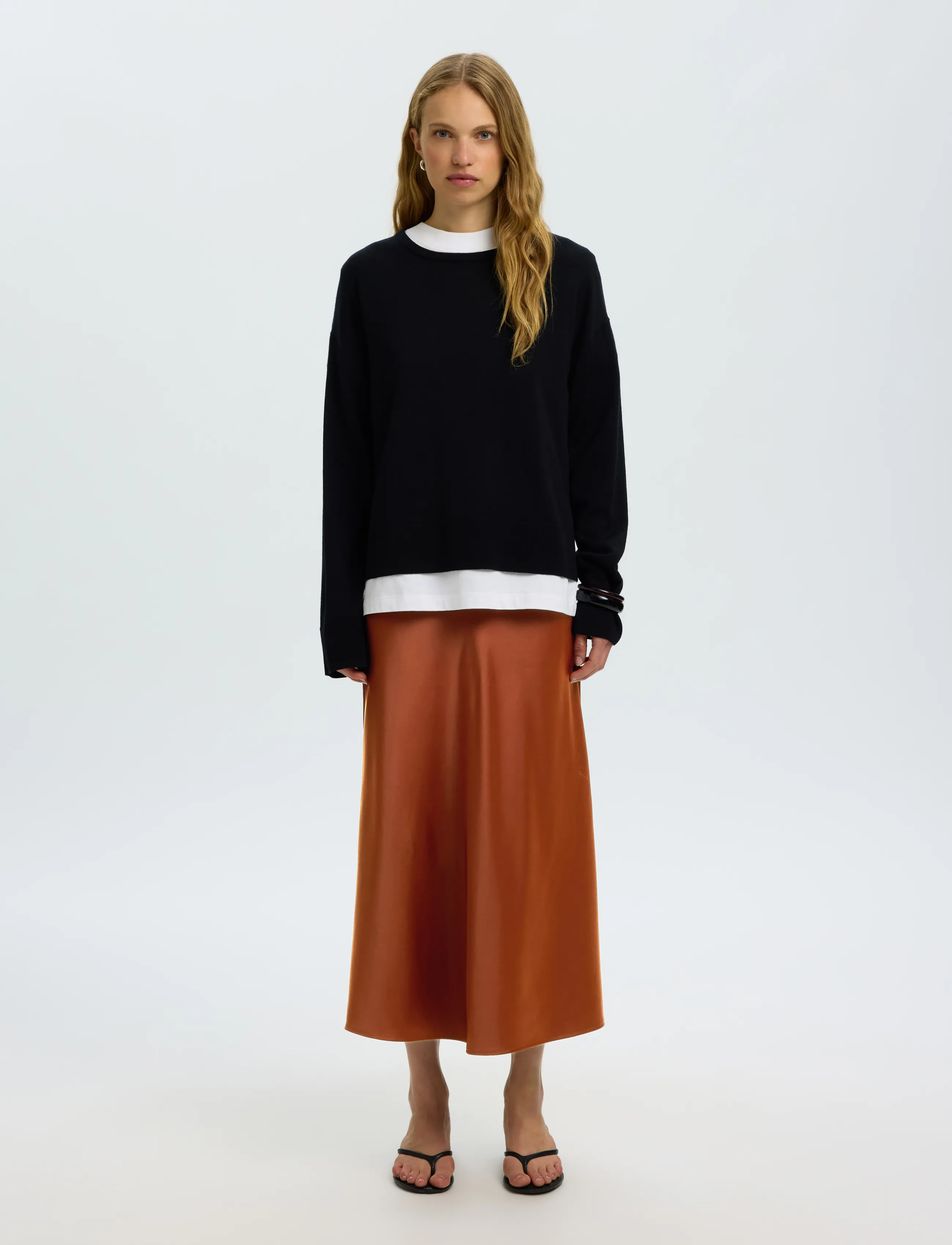 Selected - SLWLENA HW MIDI SKIRT NOOS - satinnederdele - cherry mahogany - 3