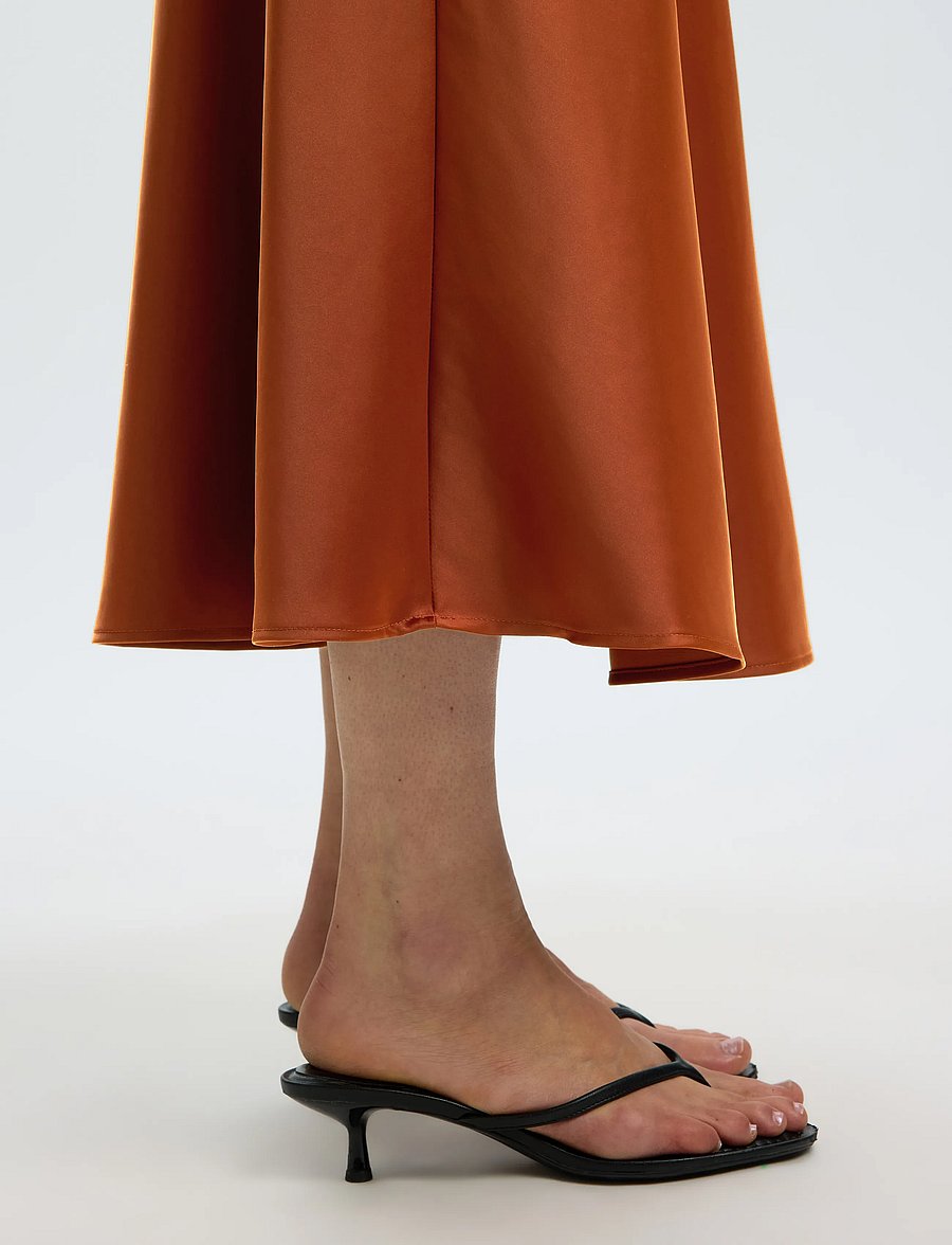 Selected - SLWLENA HW MIDI SKIRT NOOS - satinnederdele - cherry mahogany - 4