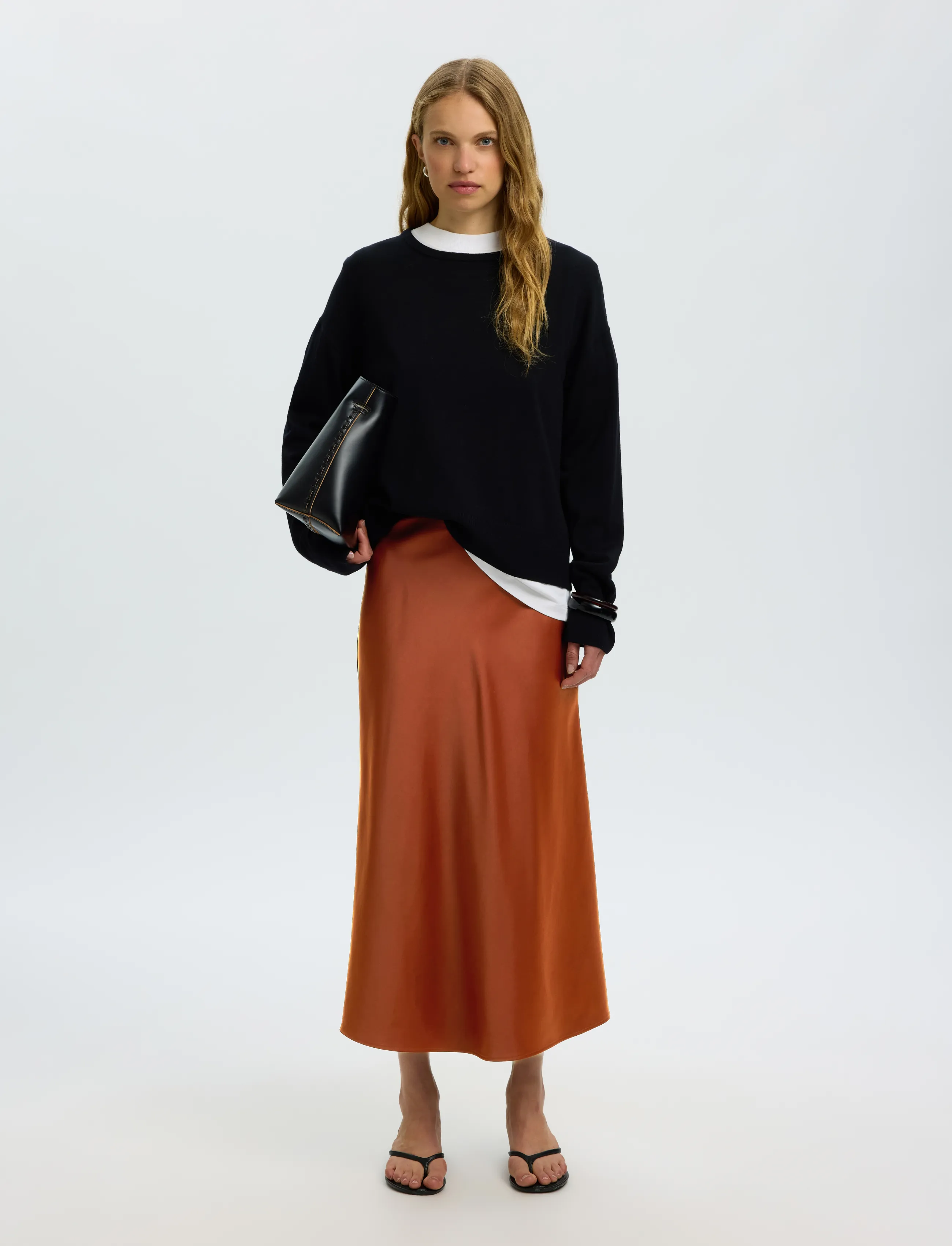 Selected - SLWLENA HW MIDI SKIRT NOOS - satinnederdele - cherry mahogany - 5