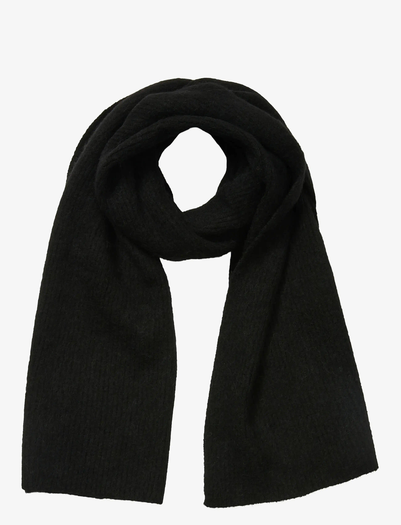 Selected - SLFMALINE LANO KNIT SCARF NOOS - halsdukar - black - 1