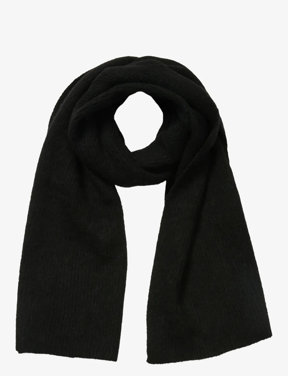 Selected - SLFMALINE LANO KNIT SCARF NOOS - halstørklæder - black - 1