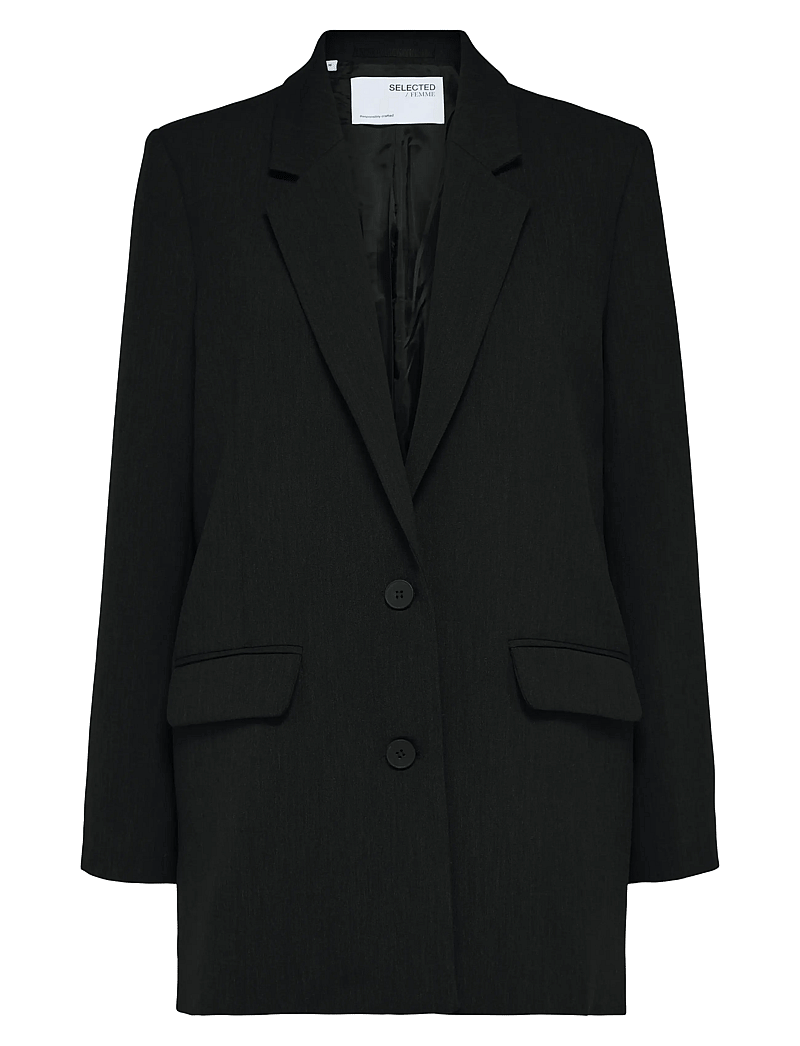 Selected - SLWRITA LS RELAXED BLAZER FD NOOS - enkeltradede blazere - black - 1