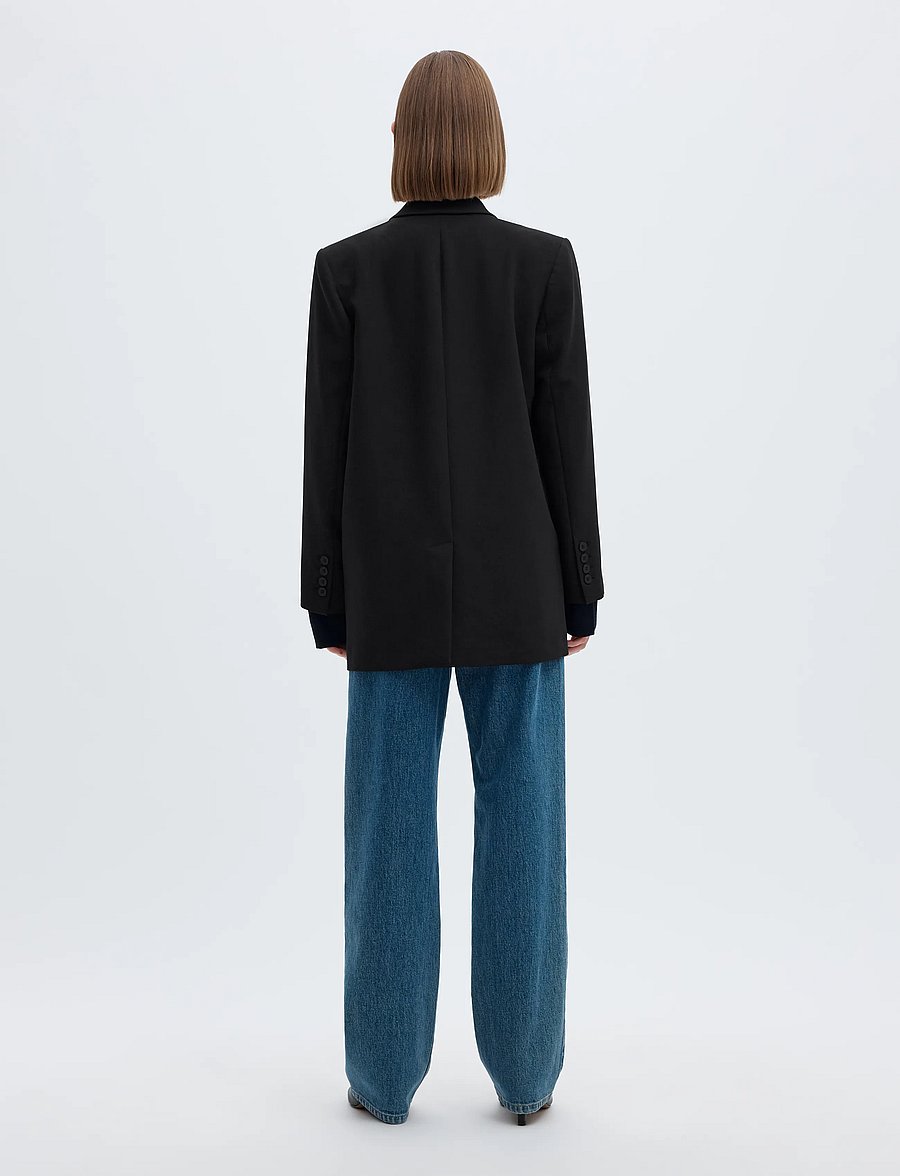 Selected - SLWRITA LS RELAXED BLAZER FD NOOS - single breasted blazers - black - 2